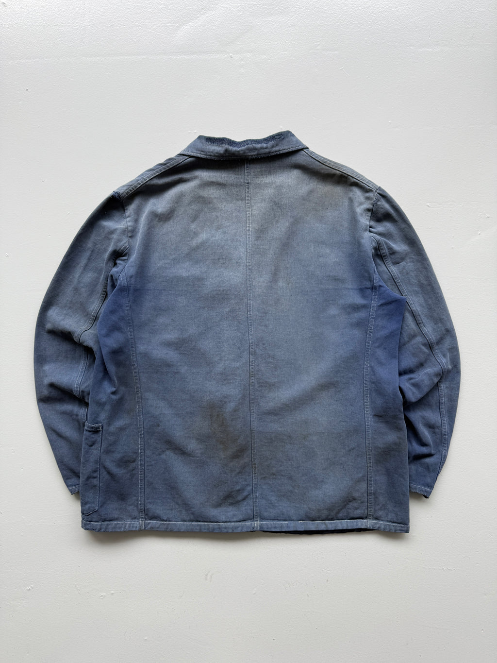 Thrashed Blue Chore Jacket 70's Vintage French Workwear CH145 - XL