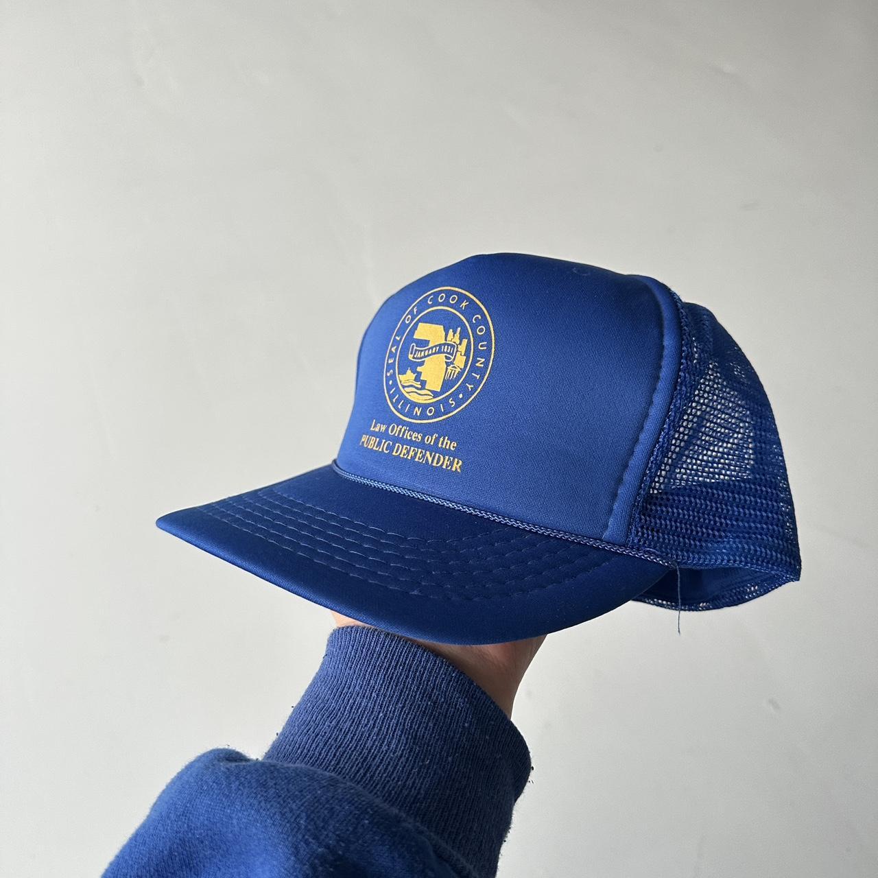 Blue Public Defender Vintage Foam and Mesh SnapBack Trucker Cap