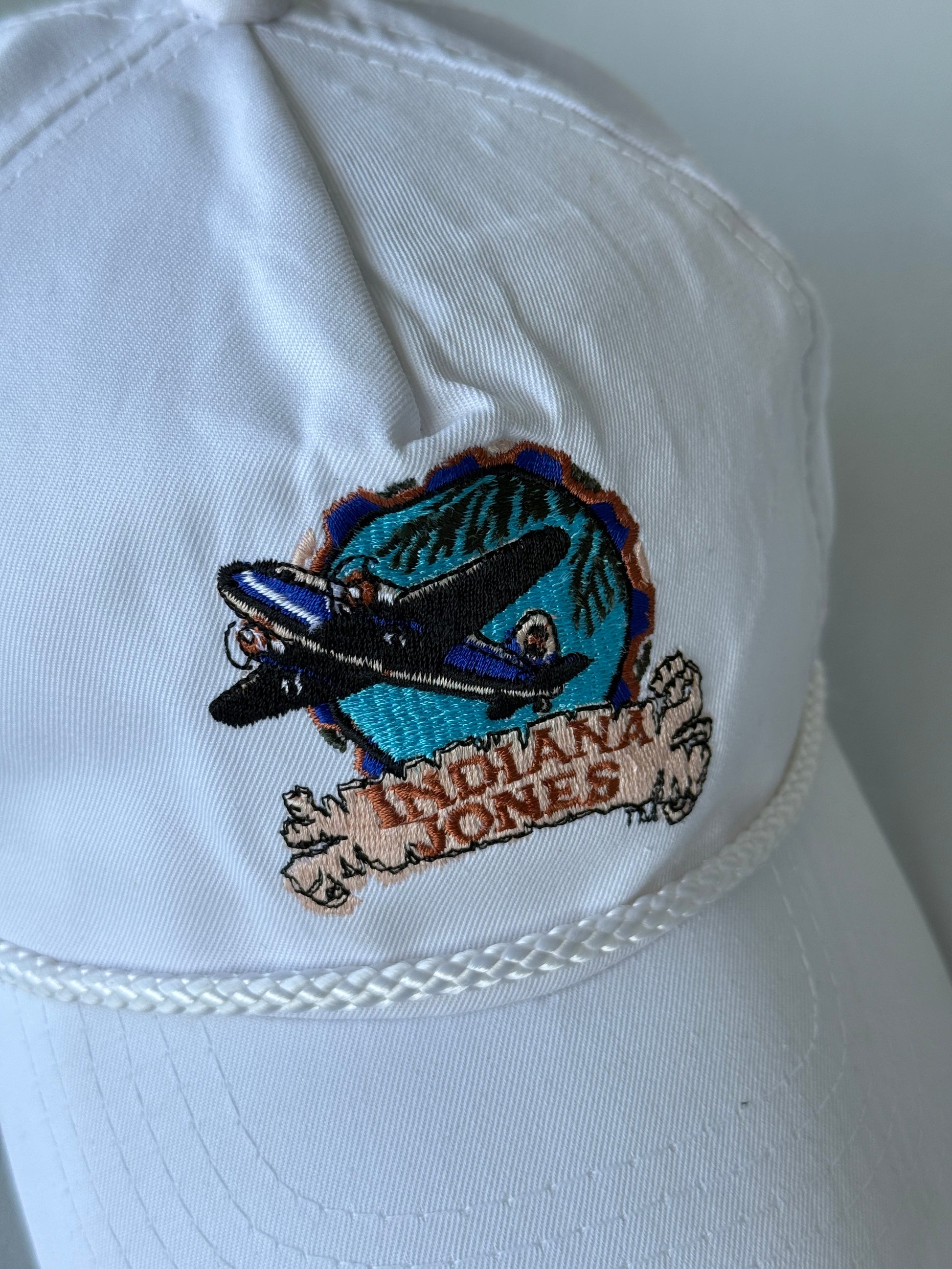 White Indiana Jones 90's Vintage Strapback Cap