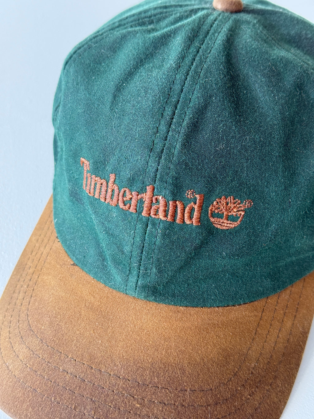 Green / Tan Timberland Weathergear 90's Waxed Vintage Strapback Cap