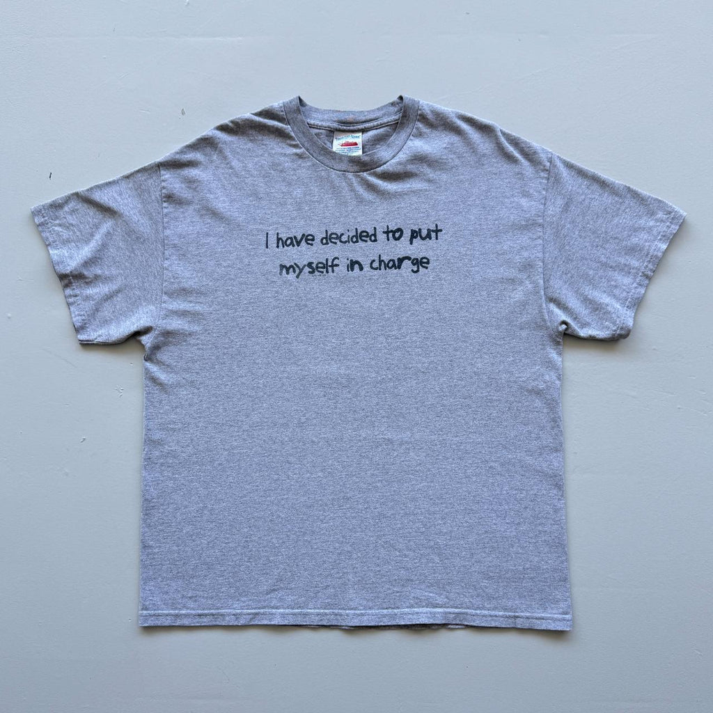 Grey 'I Have Decided To Put Myself In Charge' Vintage 90s T-shirt - XL