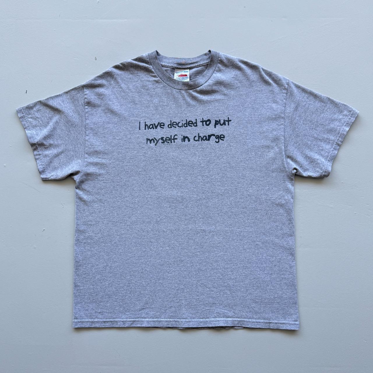 Grey 'I Have Decided To Put Myself In Charge' Vintage 90s T-shirt - XL