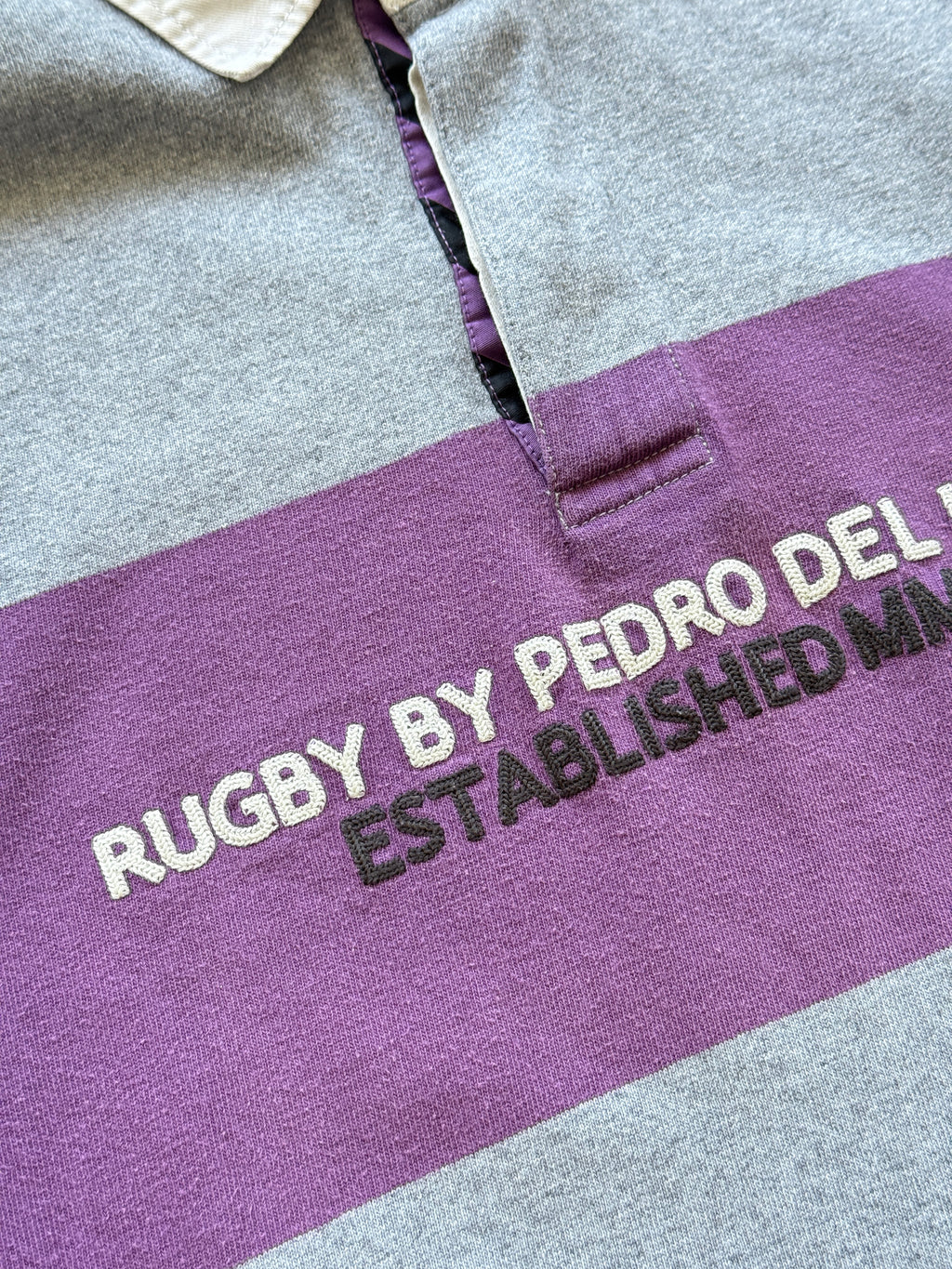 Pedro del Hierro Striped Vintage Long Sleeve Rugby Polo - Medium
