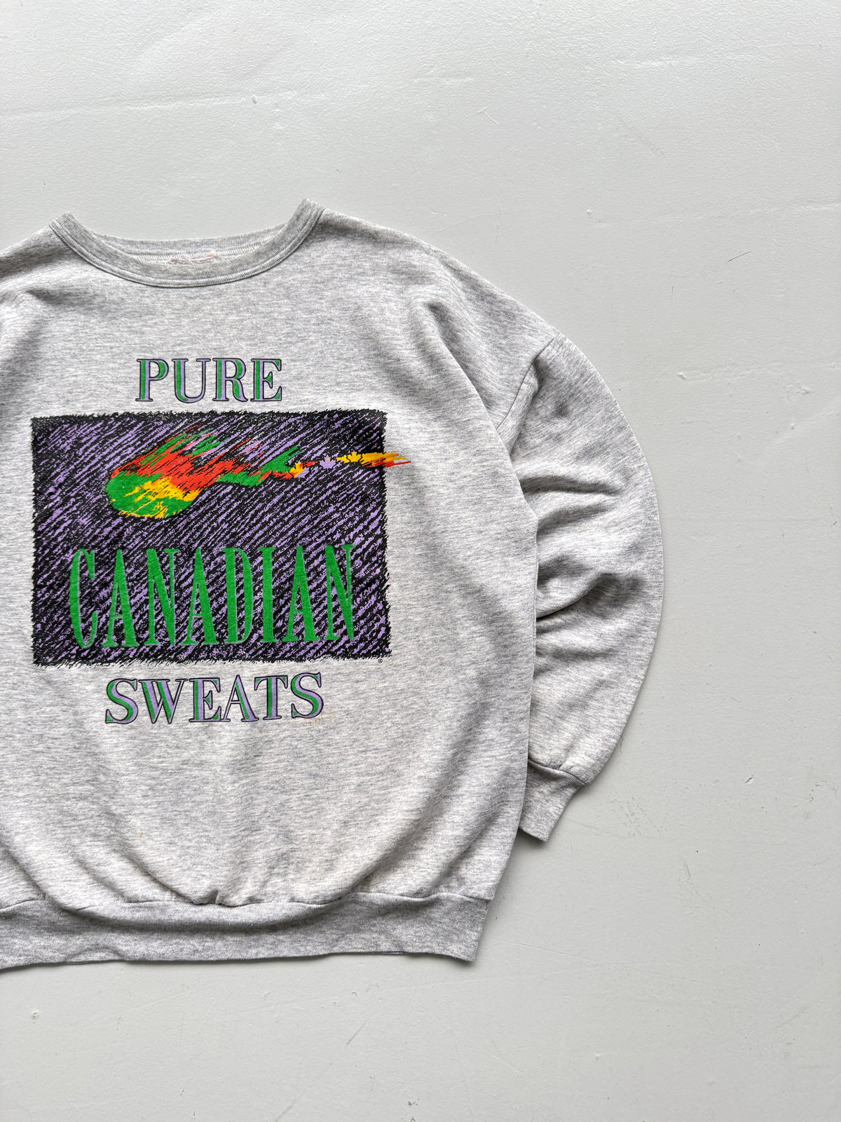 Pure Canadian Sweats 90's Vintage Graphic Sweatshirt - Medium