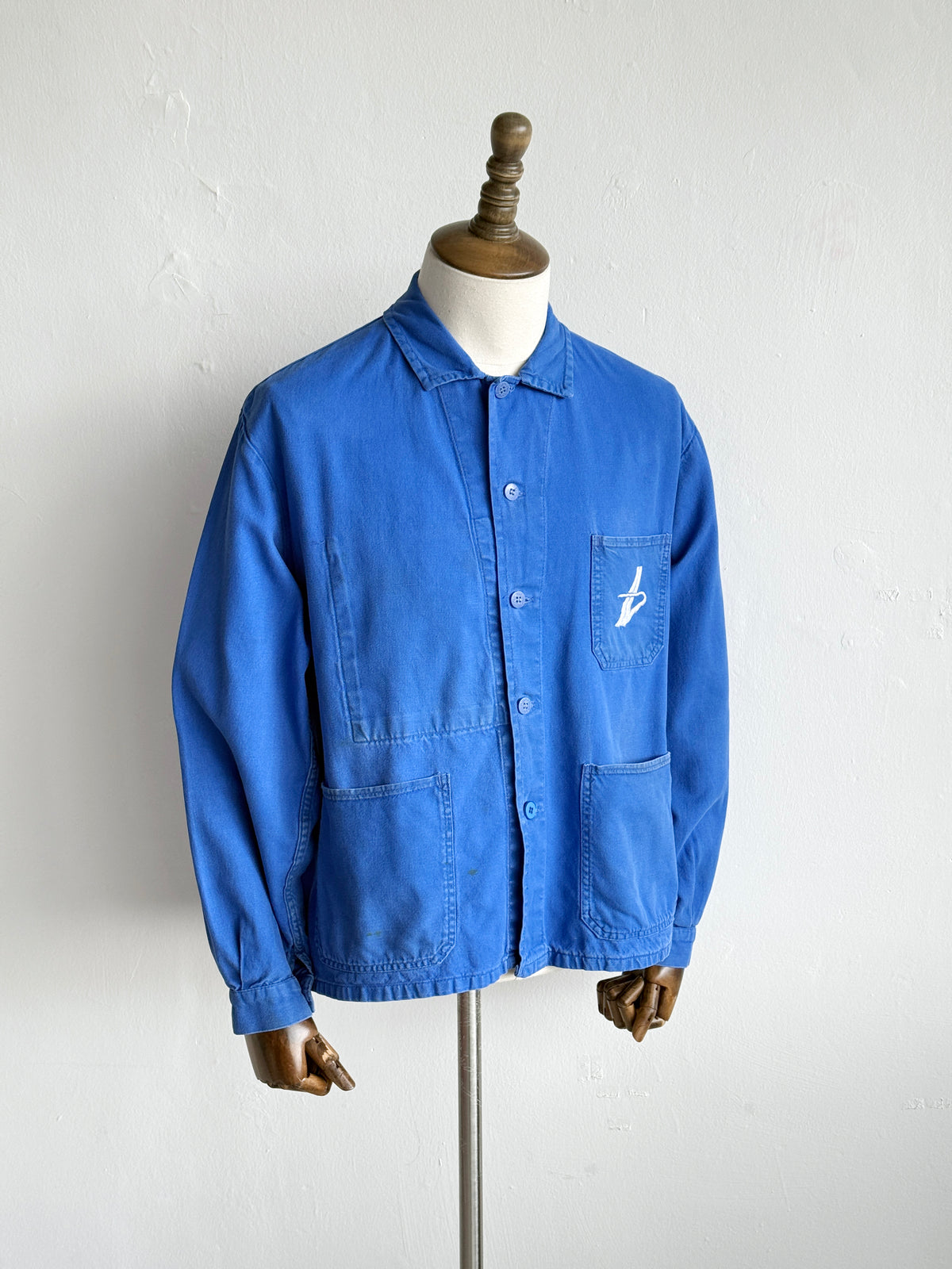 Blue French Beugnet 1960s Vintage Workwear Chore Jacket CH557
