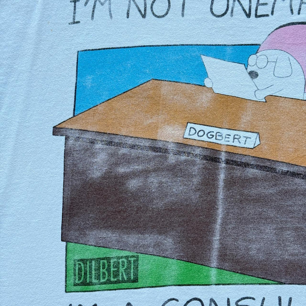 White Dilbert I'm Not Unemployed Vintage 90s T-shirt - XL