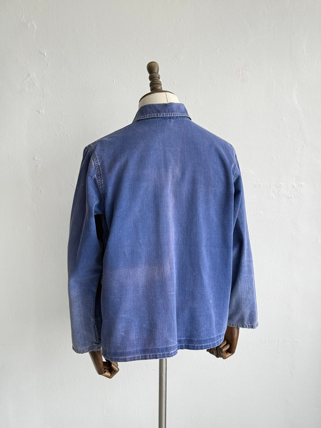 Faded Blue French Vintage Workwear Chore Jacket CH394 - Small