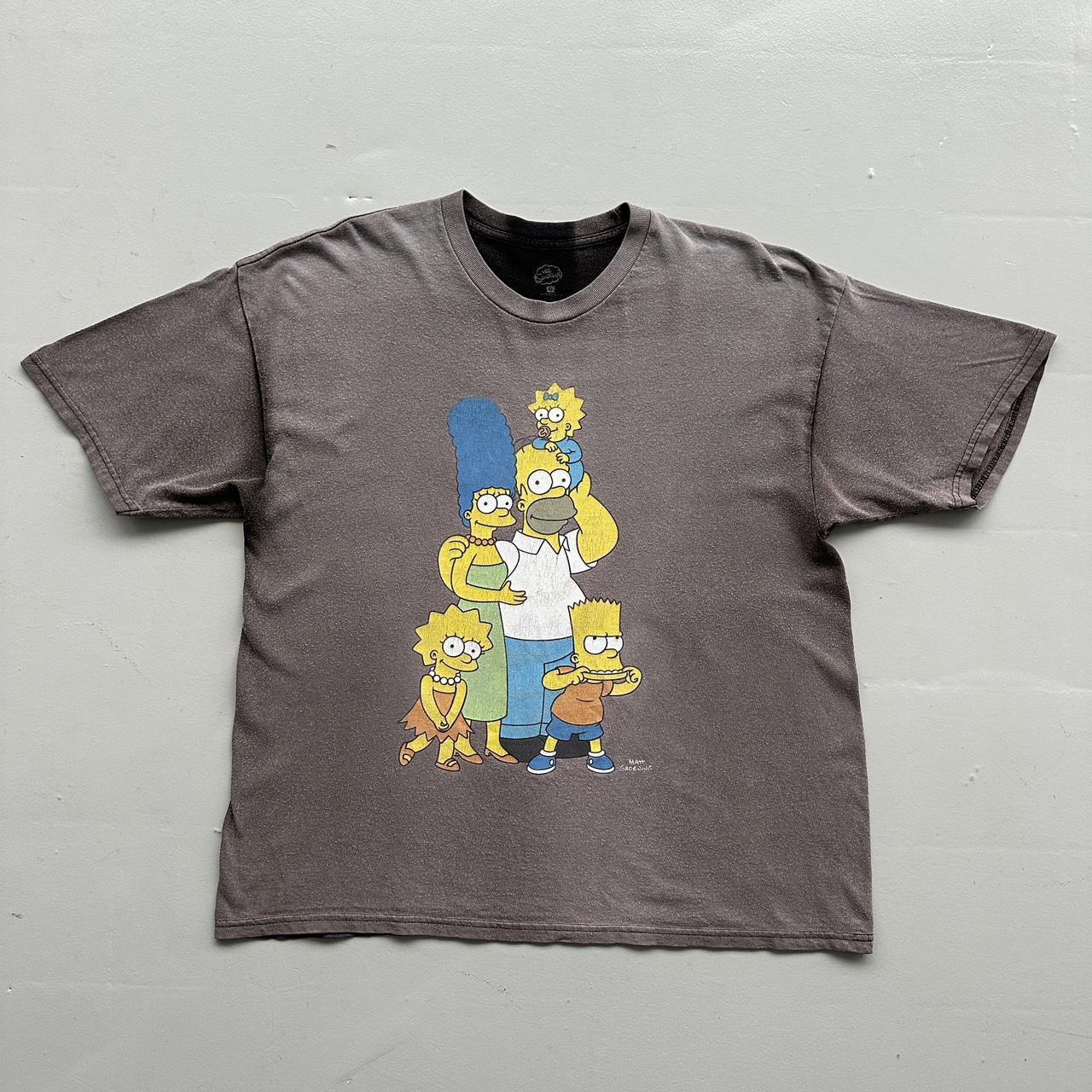 Faded Grey Simpsons Vintage 90's Graphic T-shirt - XL