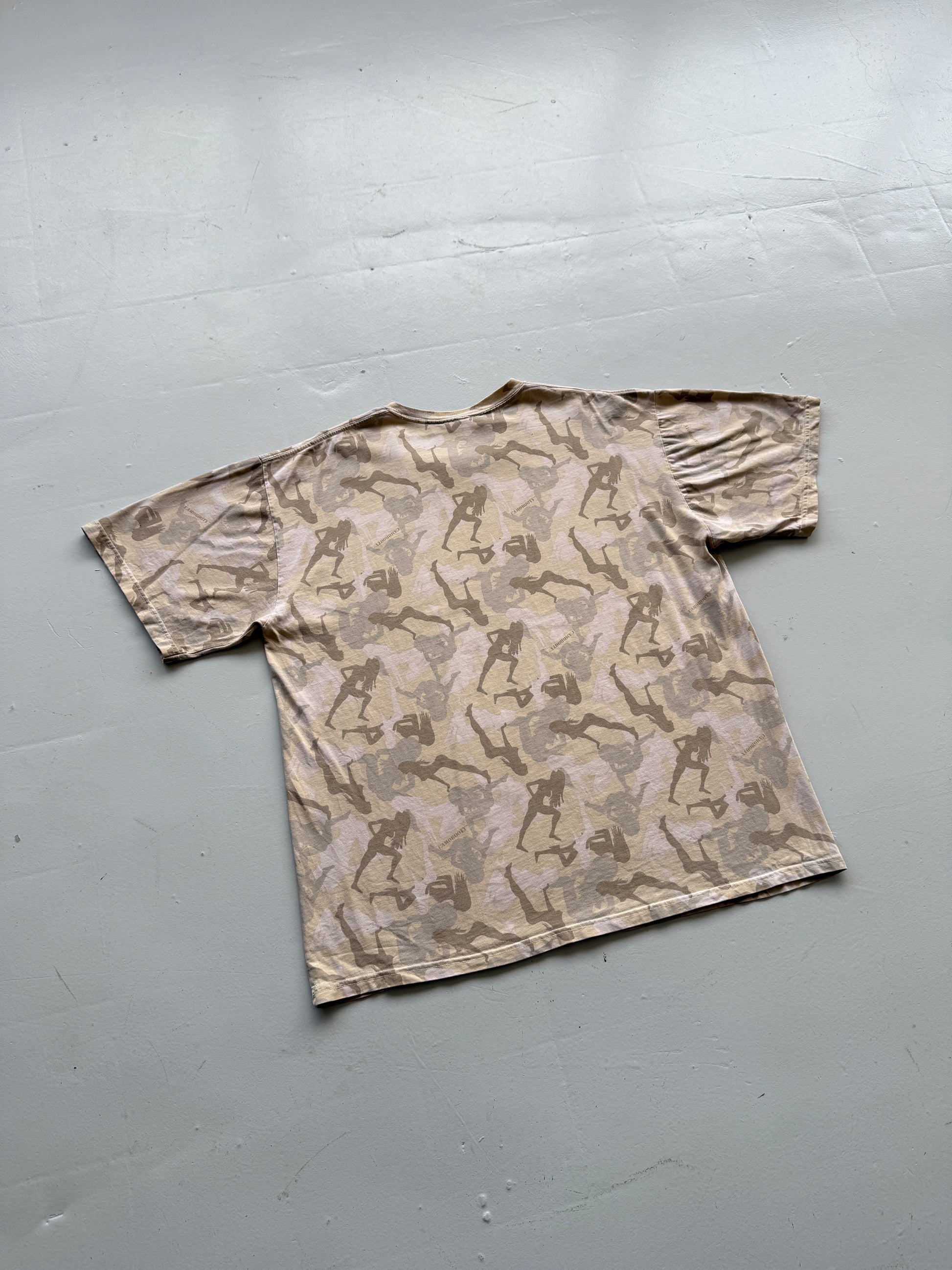 Camo Novelty Nude Silhouette 00's Camouflage T-Shirt - XL