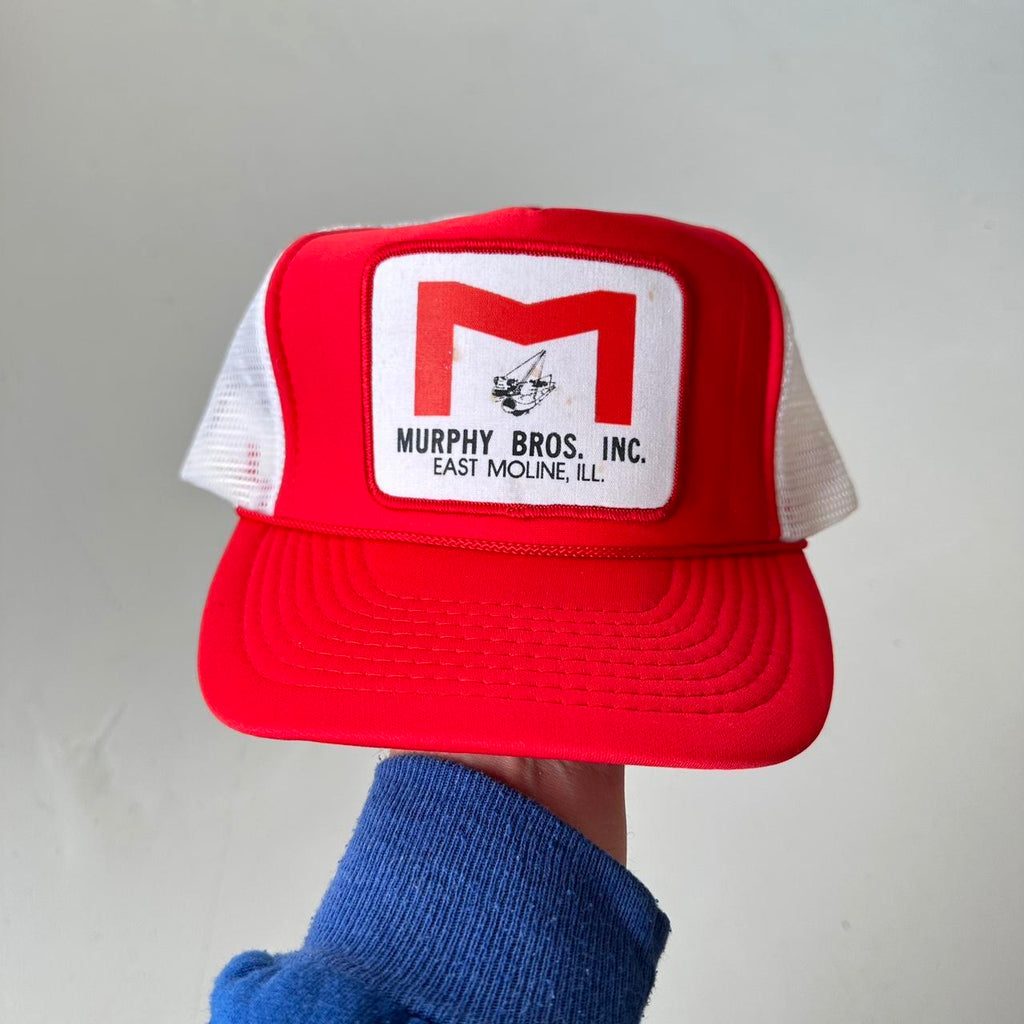 Red Murphy Bros Mesh and Foam Trucker SnapBack Cap