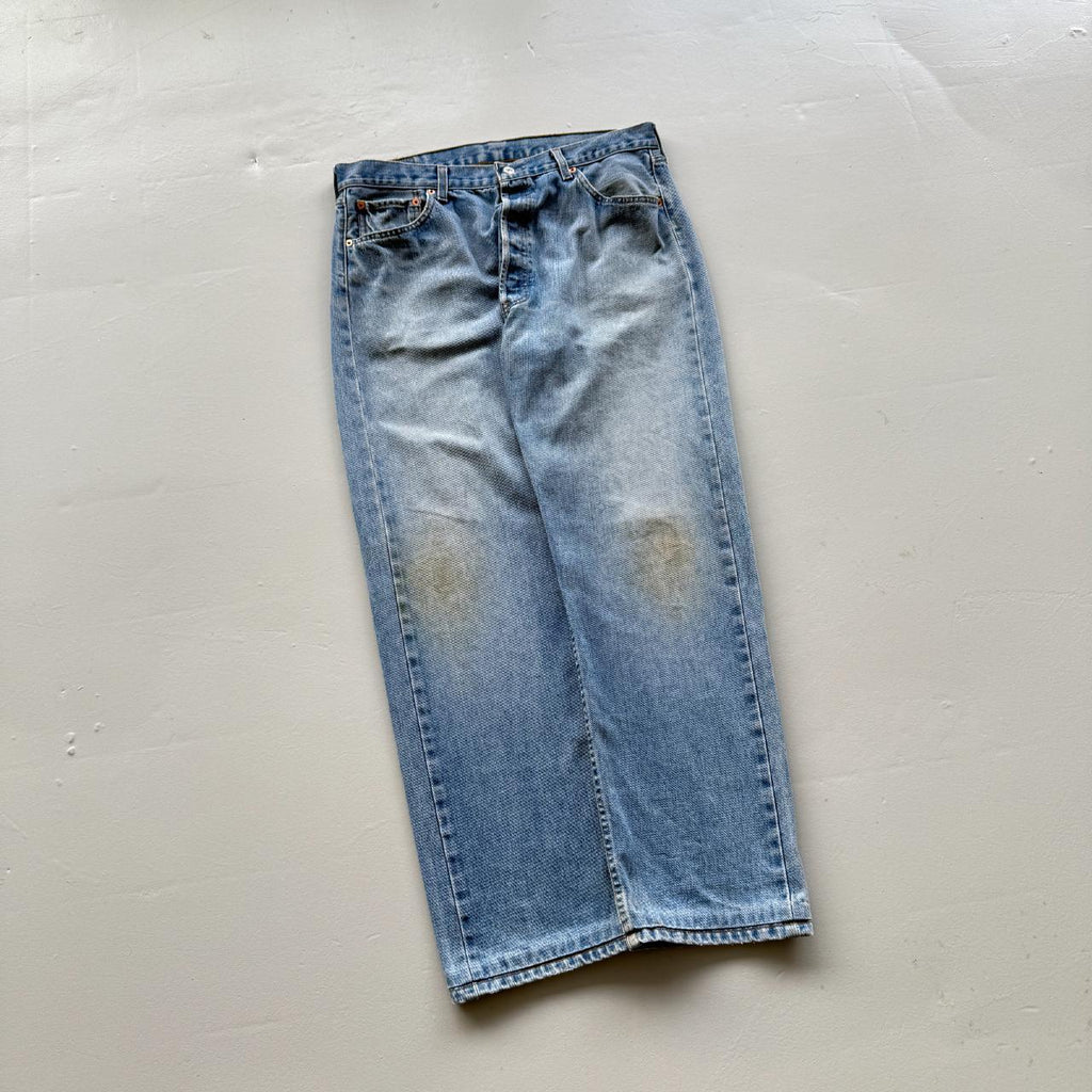 Blue Levi's 501 Denim Straight Leg 90's Vintage Jeans - 34” x 30”
