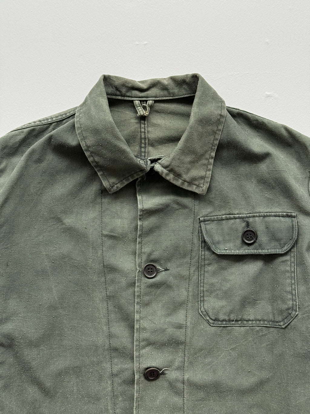 Green Chore Jacket 80's Vintage Military / French Workwear CH137 - Small