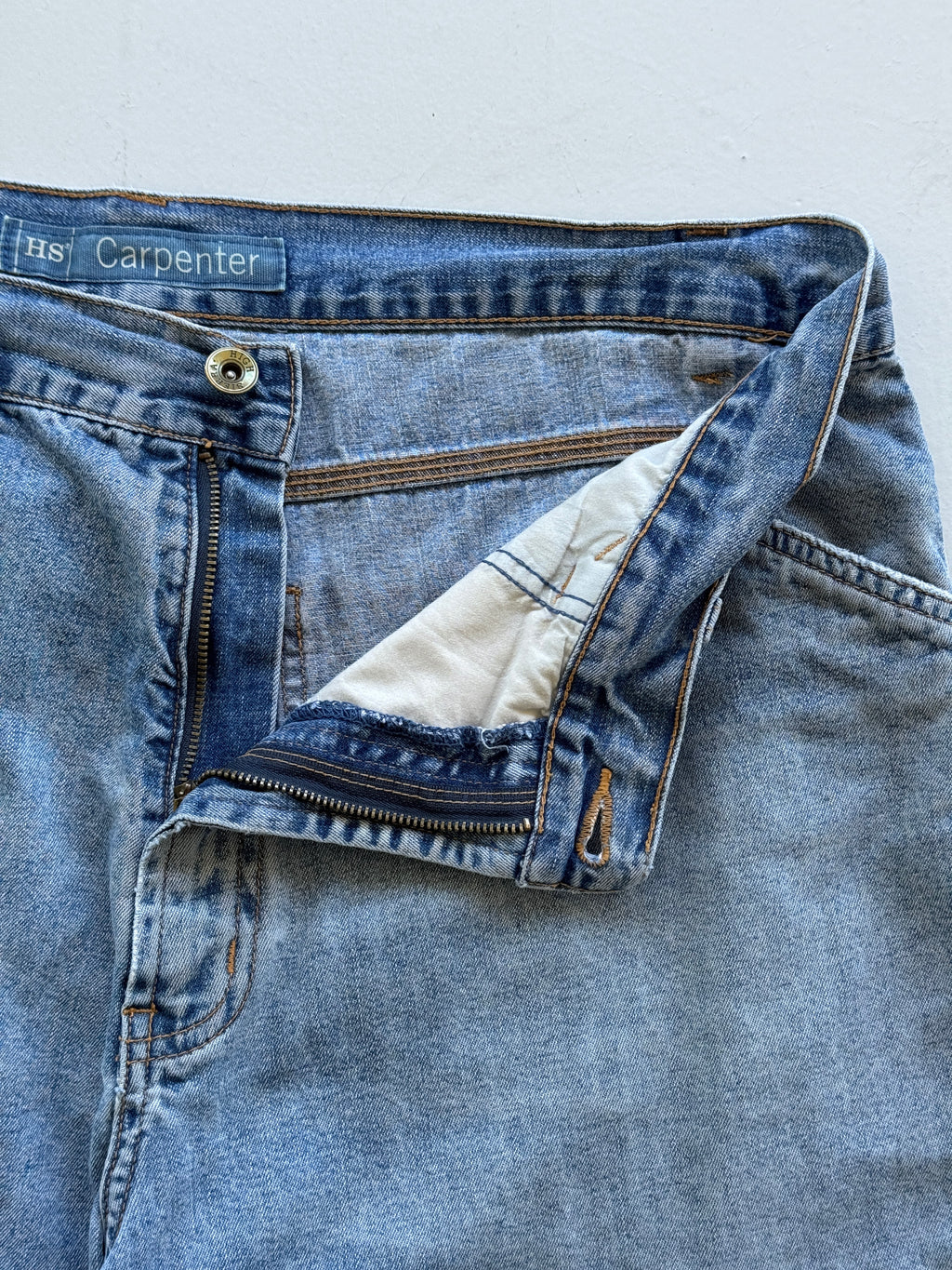Blue HS 00's Vintage Y2K Baggy Carpenter Style Denim Shorts - W36 x L9