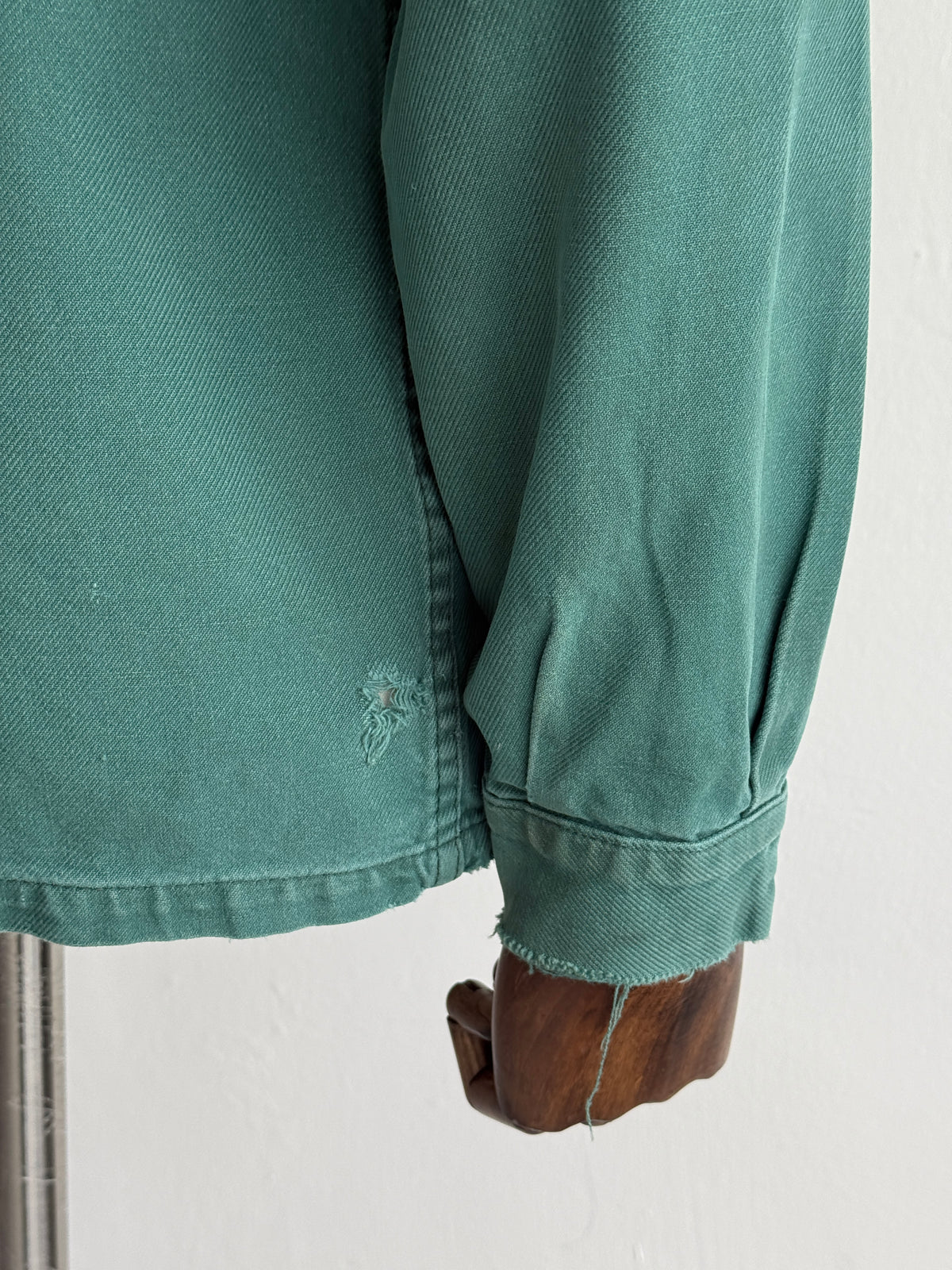 Thrashed Green French 70's Vintage Workwear Chore Jacket CH518 - Small