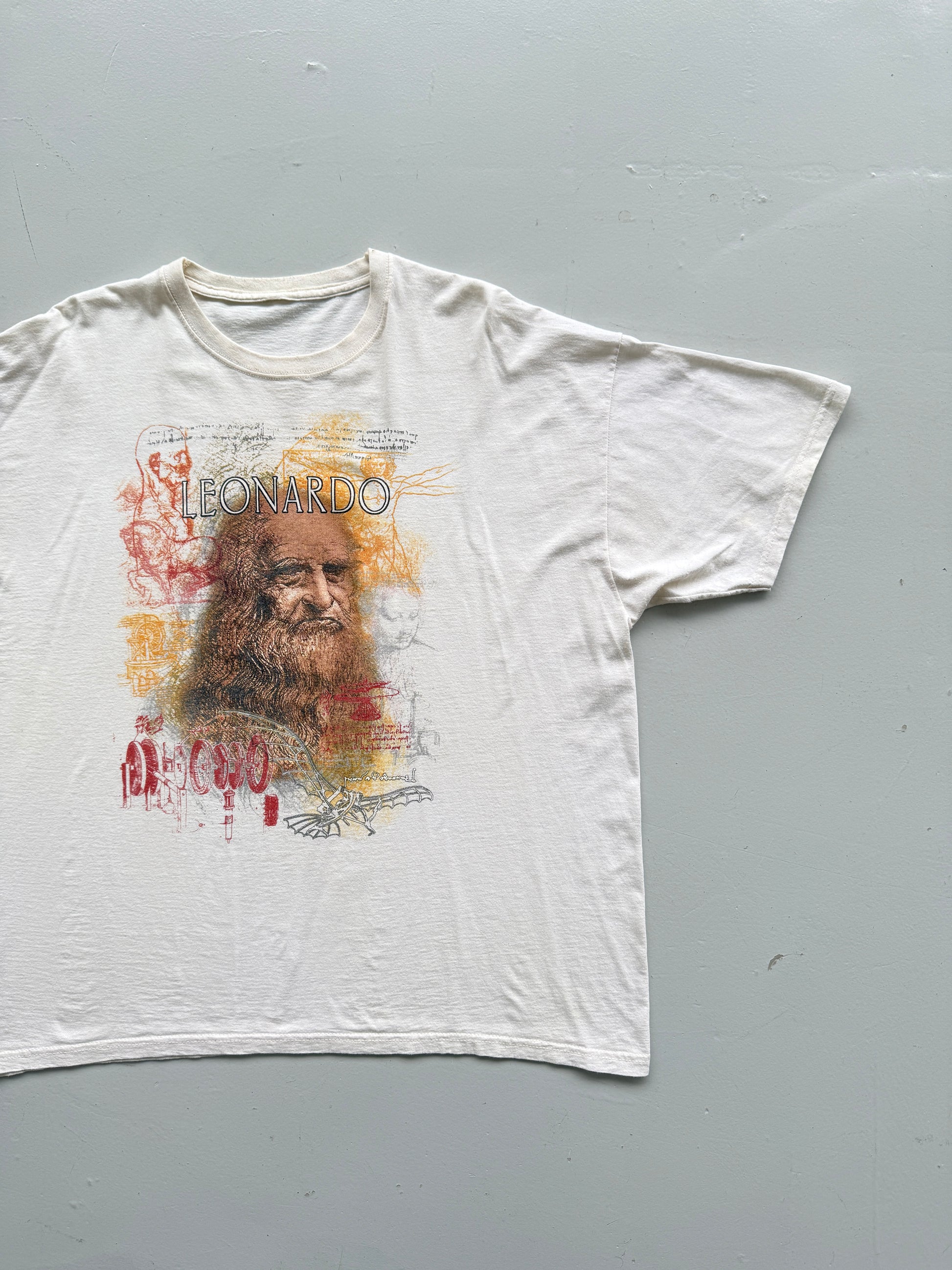 Cream Leonardo DaVinci 00's Vintage Tourist Graphic T-Shirt - XL