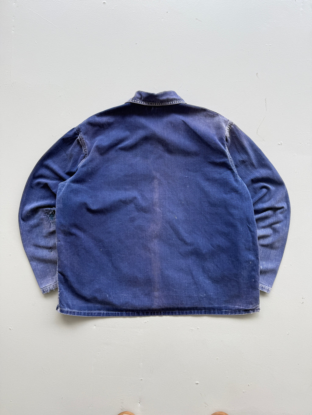 Thrashed Blue French 60's/70's Vintage Workwear Chore Jacket CH384 - Medium