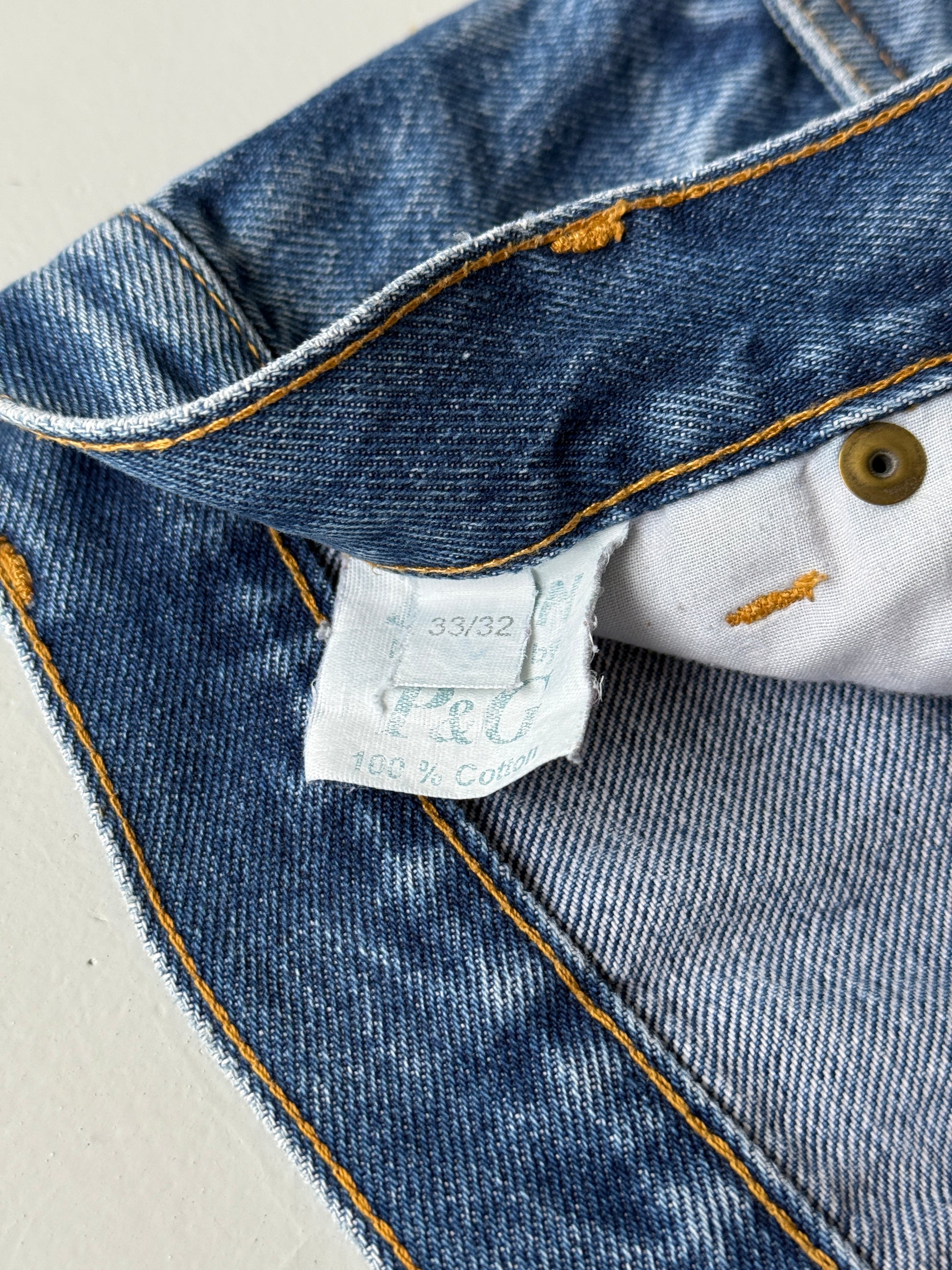 Blue P&G 90's Vintage Workwear Jeans - W33 x L31