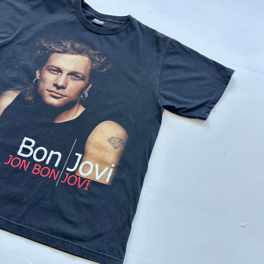 Bon Jovi Black 00s Vintage T-shirt - Large