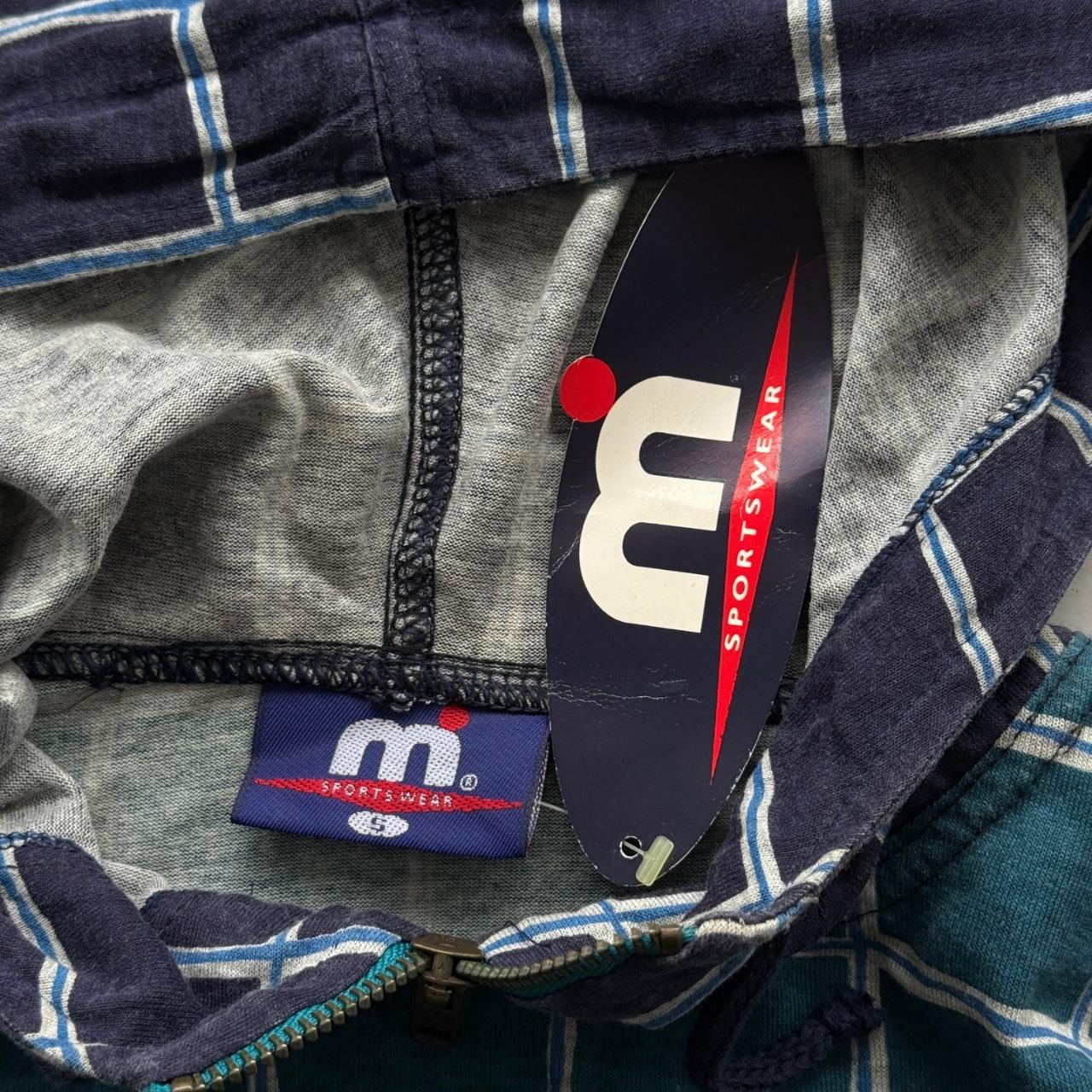 Cheque Pattern Mistral Surfwear 90s Dead-stock Long Sleeve Hooded T-Shirt - Small