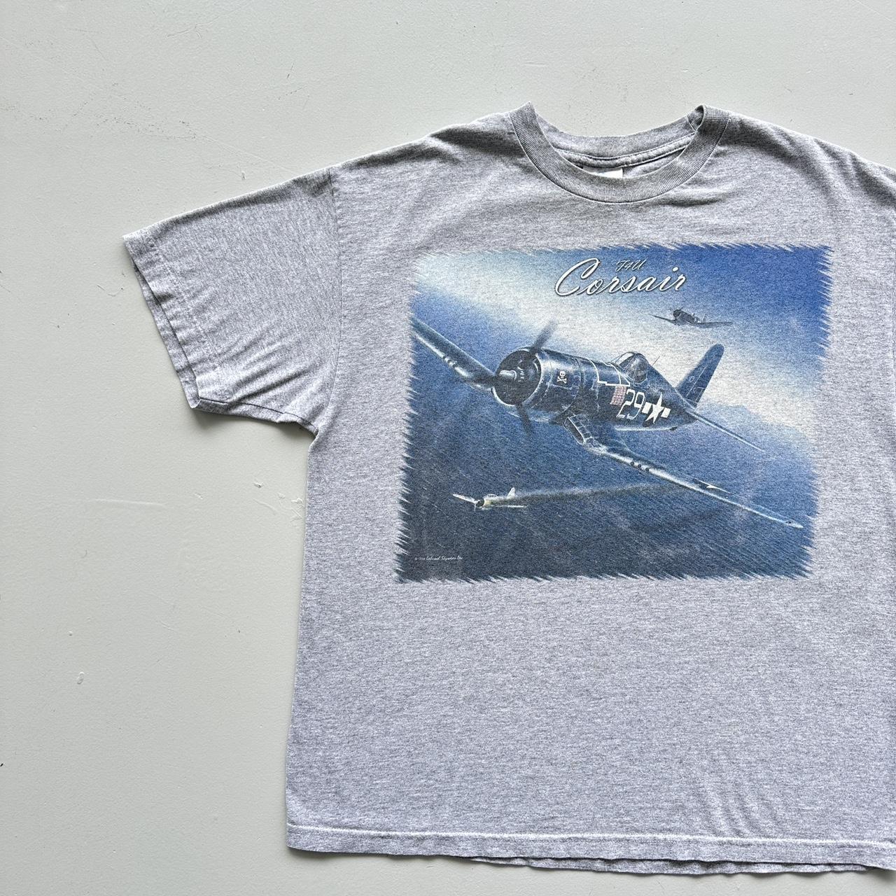 Grey Fighter Jet Vintage T-shirt - XL