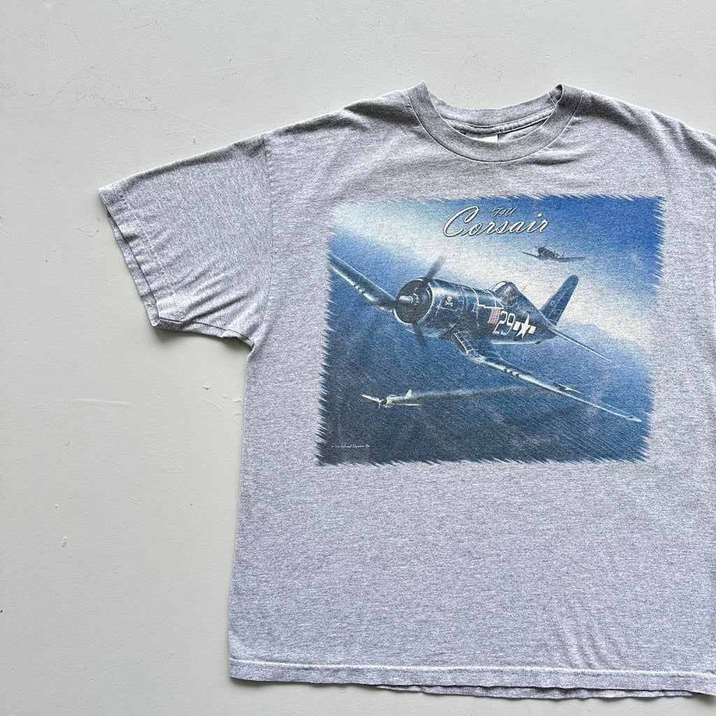 Grey Fighter Jet Vintage T-shirt - XL