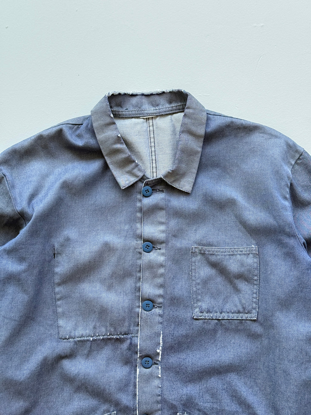 Faded Blue French Chore Jacket 80's Vintage Workwear CH324 - Boxy Medium
