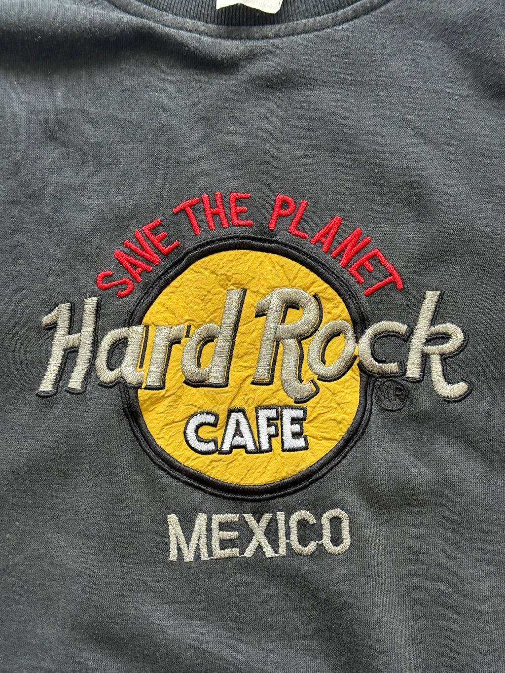 Grey Hard Rock Cafe 90's Vintage Sweatshirt Jumper - Medium Oversized