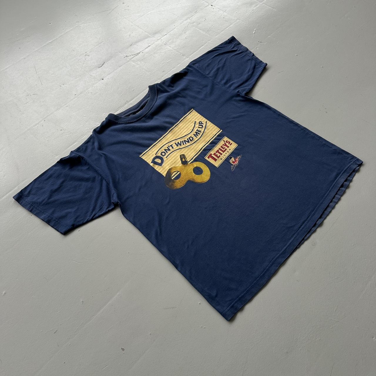 Navy Tetley’s 90s Vintage Graphic T-Shirt - XL