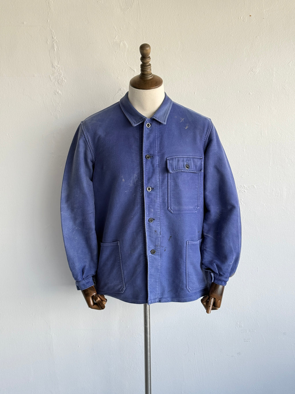 Faded Blue French 1960s Vintage Workwear Chore Jacket CH475 - Medium