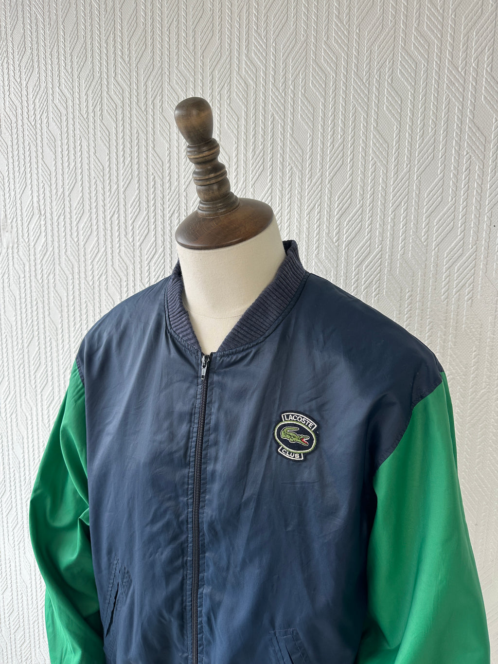 Navy Green Chemise Lacoste 80's Bomber Jacket - Large