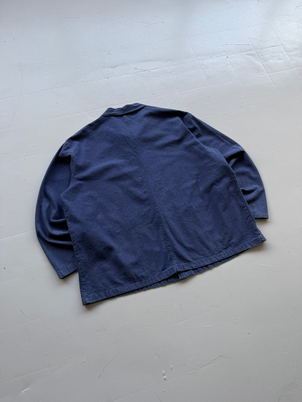 Herringbone Twill Navy French Workwear 80’s Vintage Chore Jacket CH027 - 2XL
