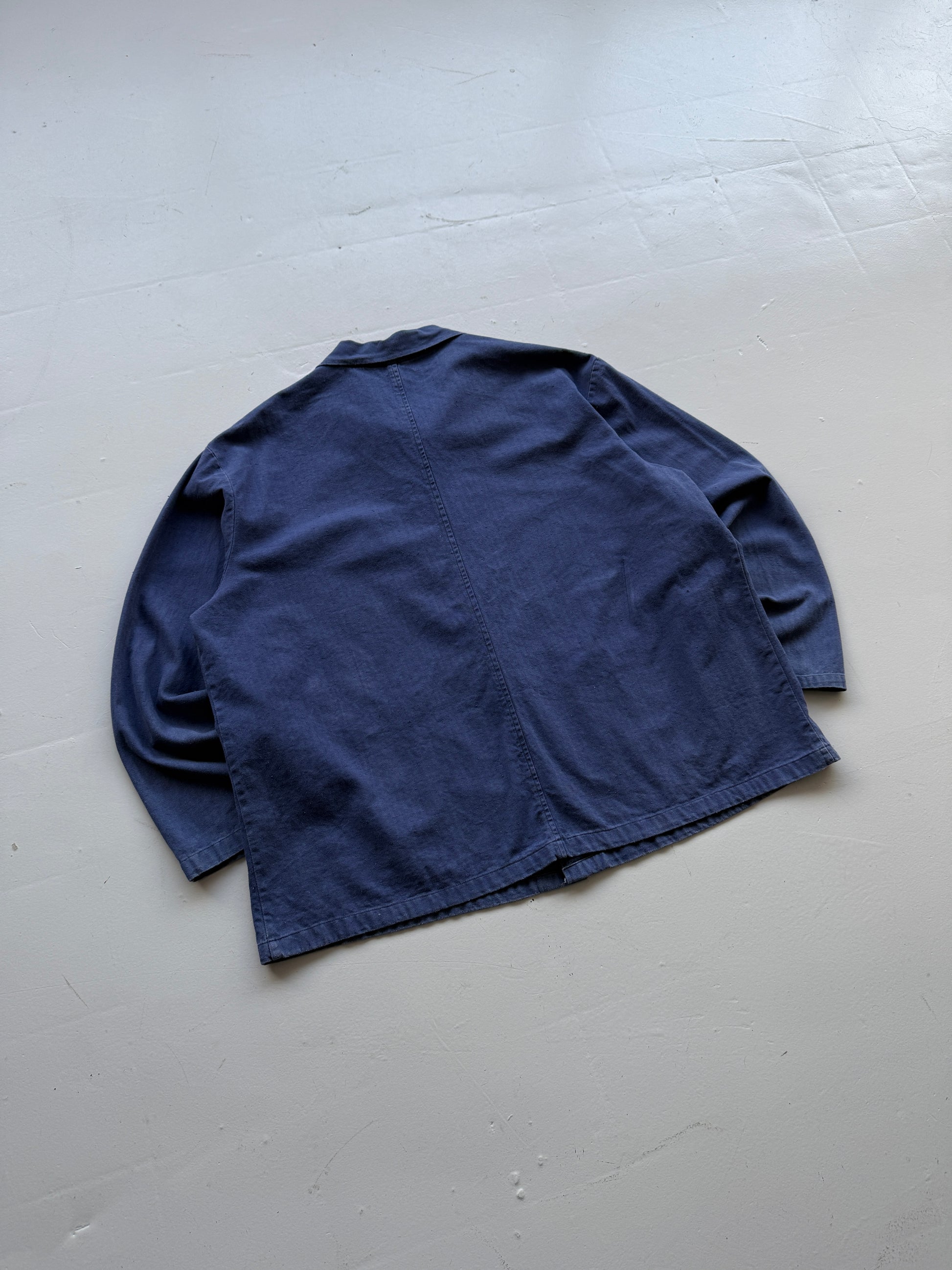 Herringbone Twill Navy French Workwear 80’s Vintage Chore Jacket CH027 - 2XL