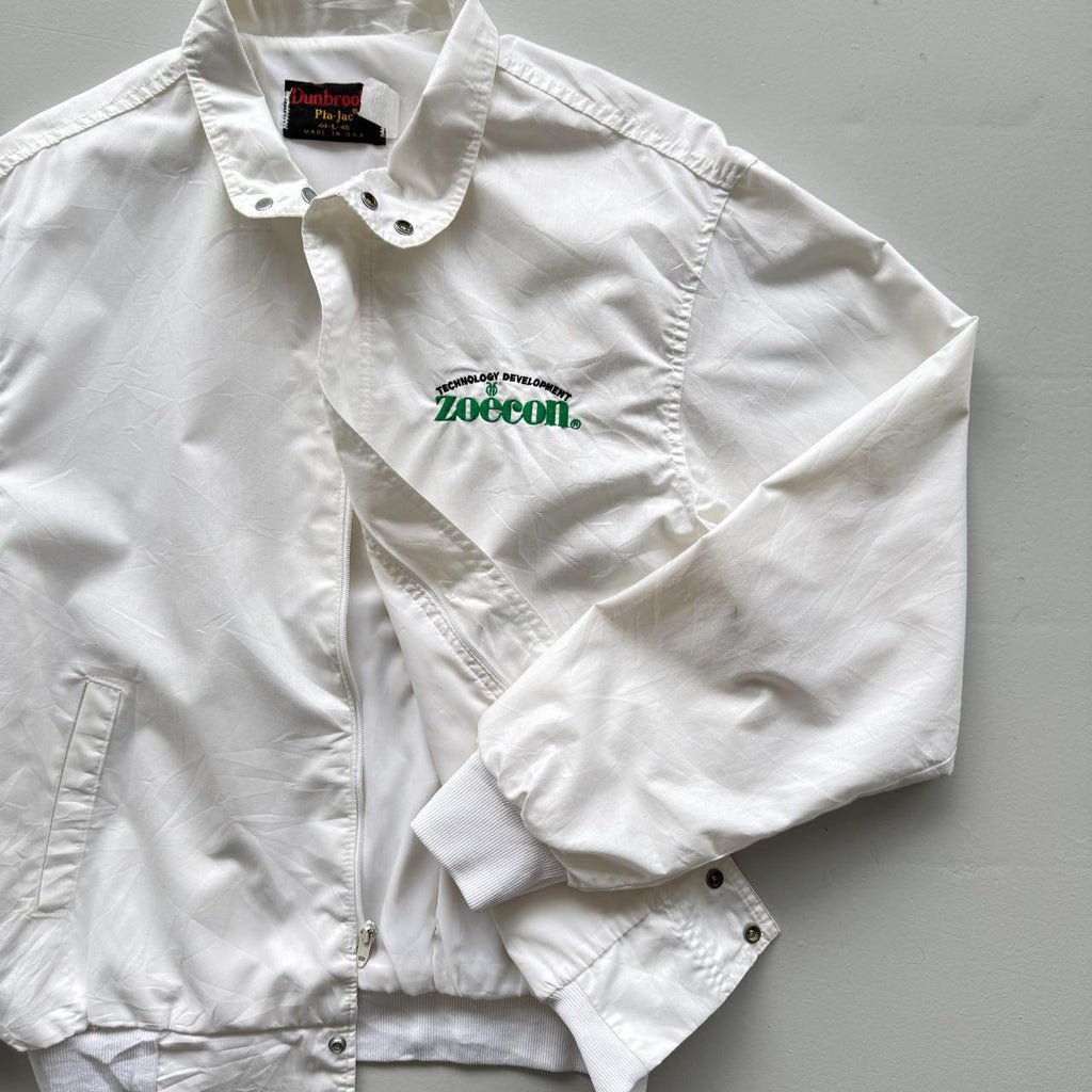 White Zoecon Dunbrook Lightweight Track 80's Jacket - Large