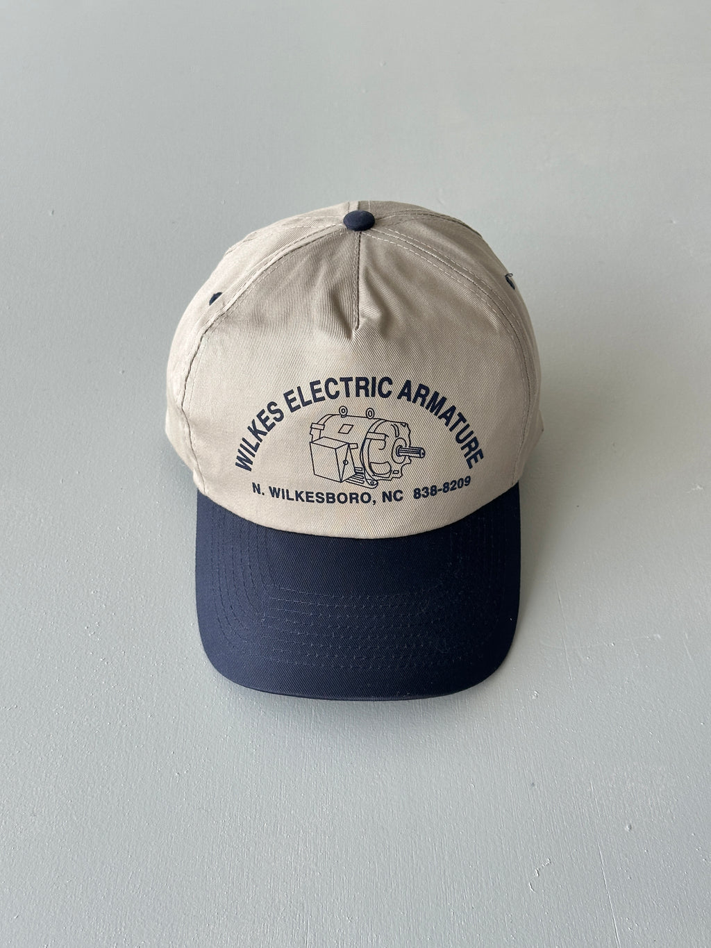 Stone / Navy Wilkes Electric Armature 90's Vintage SnapBack Trucker Cap