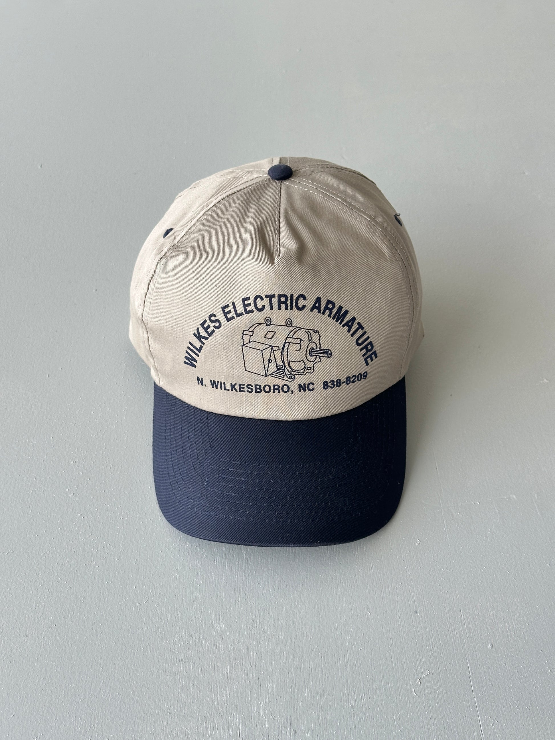 Stone / Navy Wilkes Electric Armature 90's Vintage SnapBack Trucker Cap