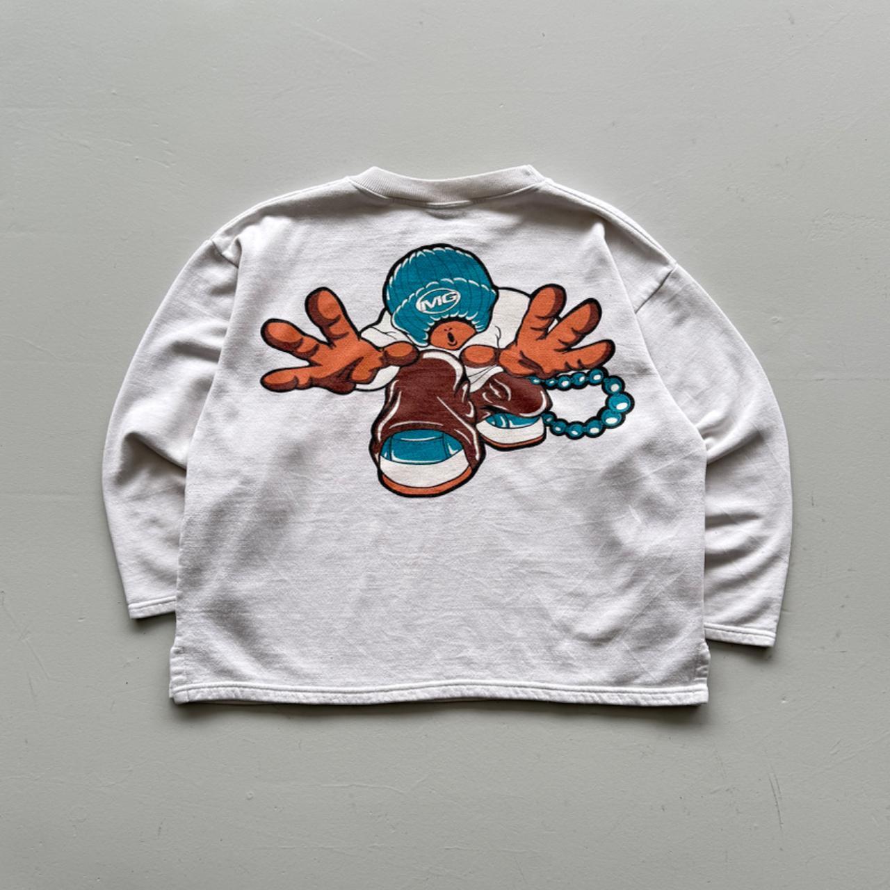 White Streetwear Magma 90’s Vintage Skate Style Sweatshirt - XS