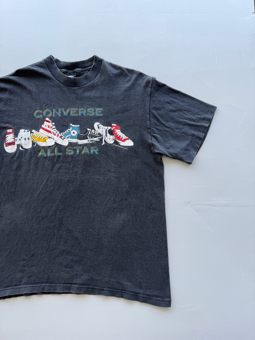 Black Converse All Star Chuck Taylor 90's Vintage Single Stitch Graphic T-Shirt