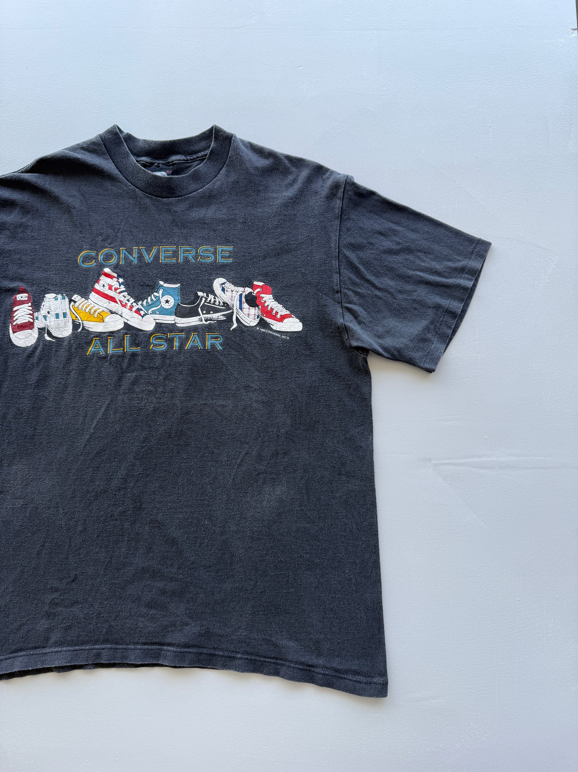 Black Converse All Star Chuck Taylor 90's Vintage Single Stitch Graphic T-Shirt