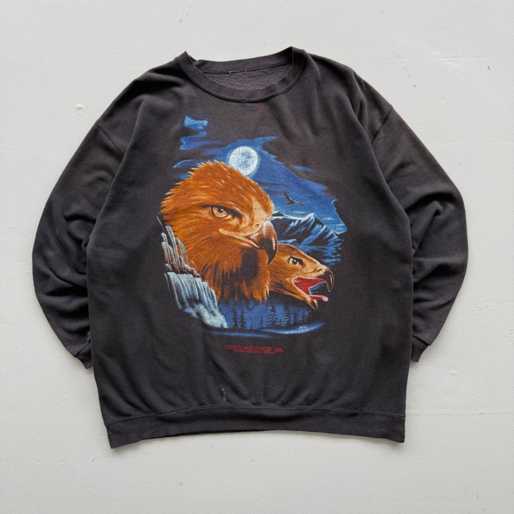 Faded Black Eagle 80’s Vintage Graphic Sweatshirt - Medium