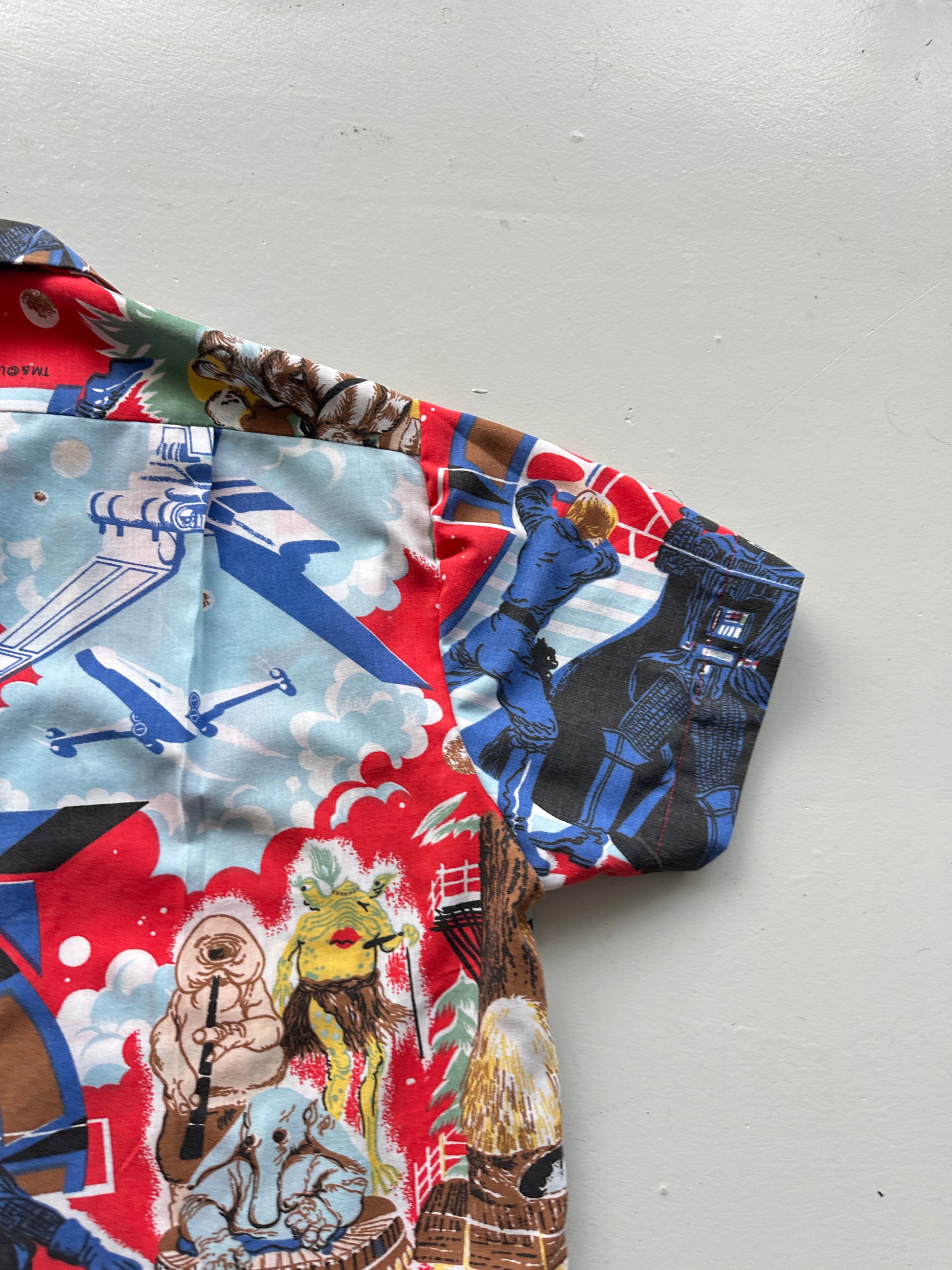 Star Wars Hand-Made Camp Collar Vintage 1980s Shirt - Medium
