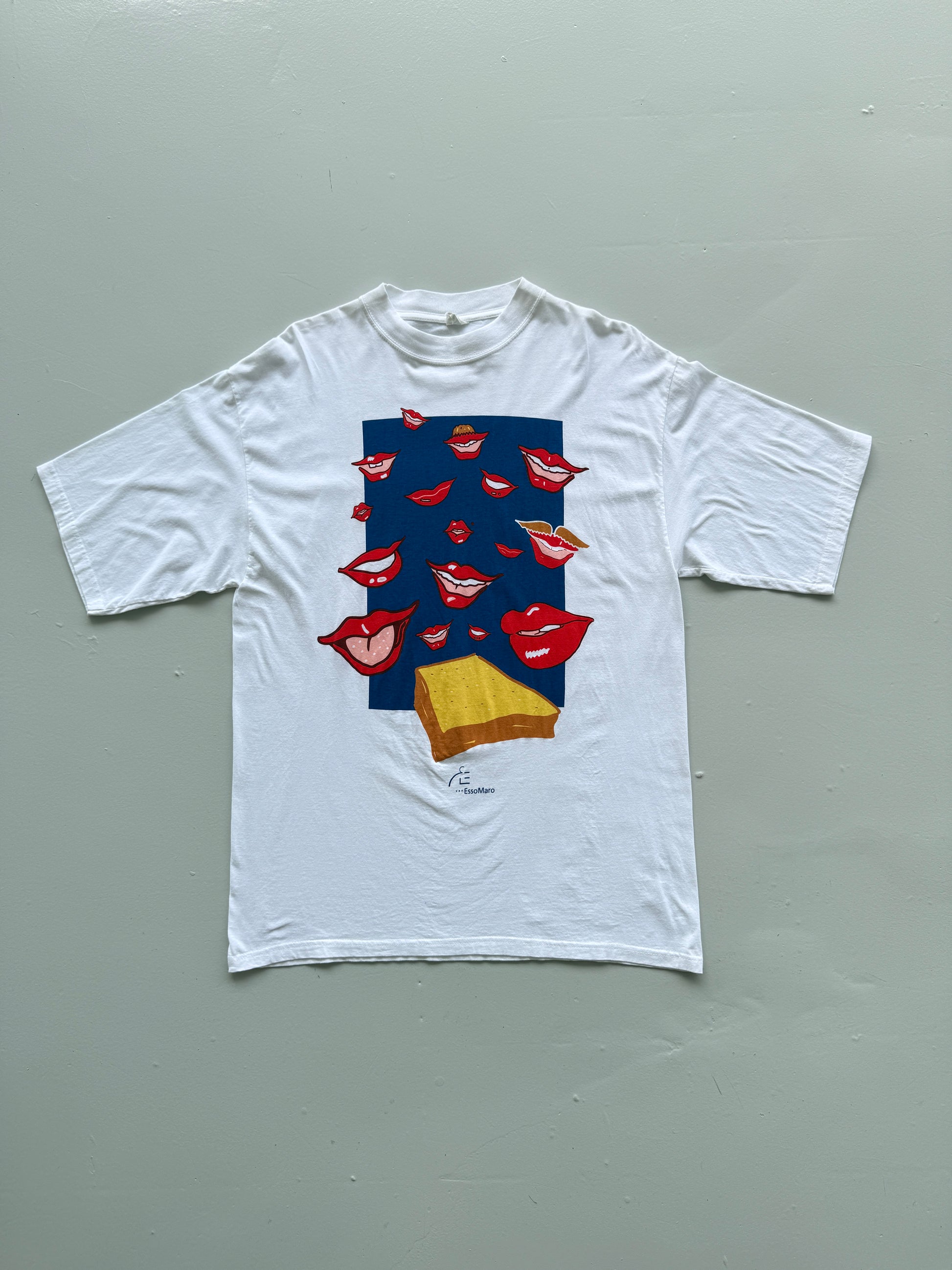White Lips 90's Vintage Graphic T-Shirt - Large