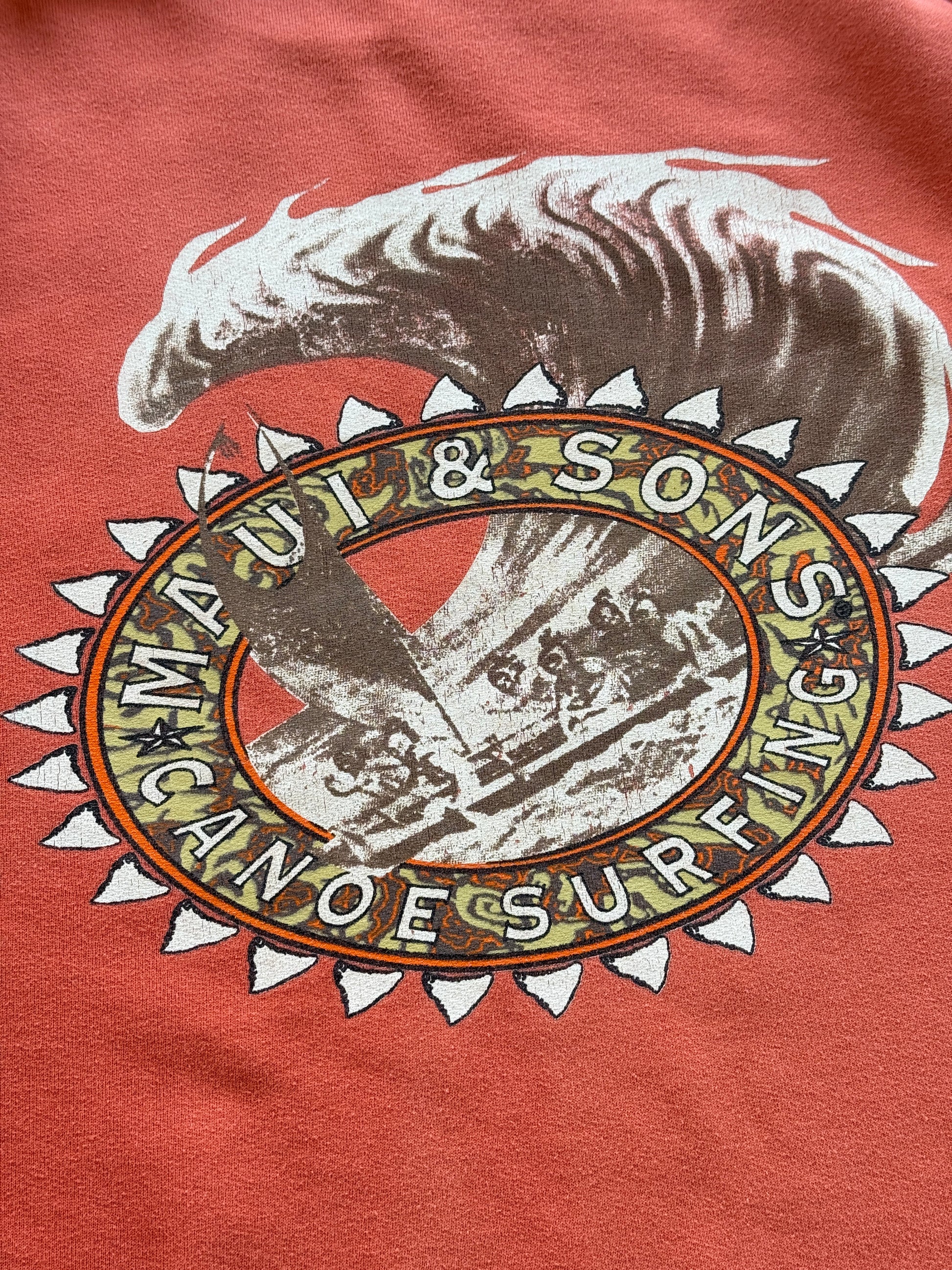 Maui and Sons Canoe Surfing 90's Vintage Sweatshirt - XL