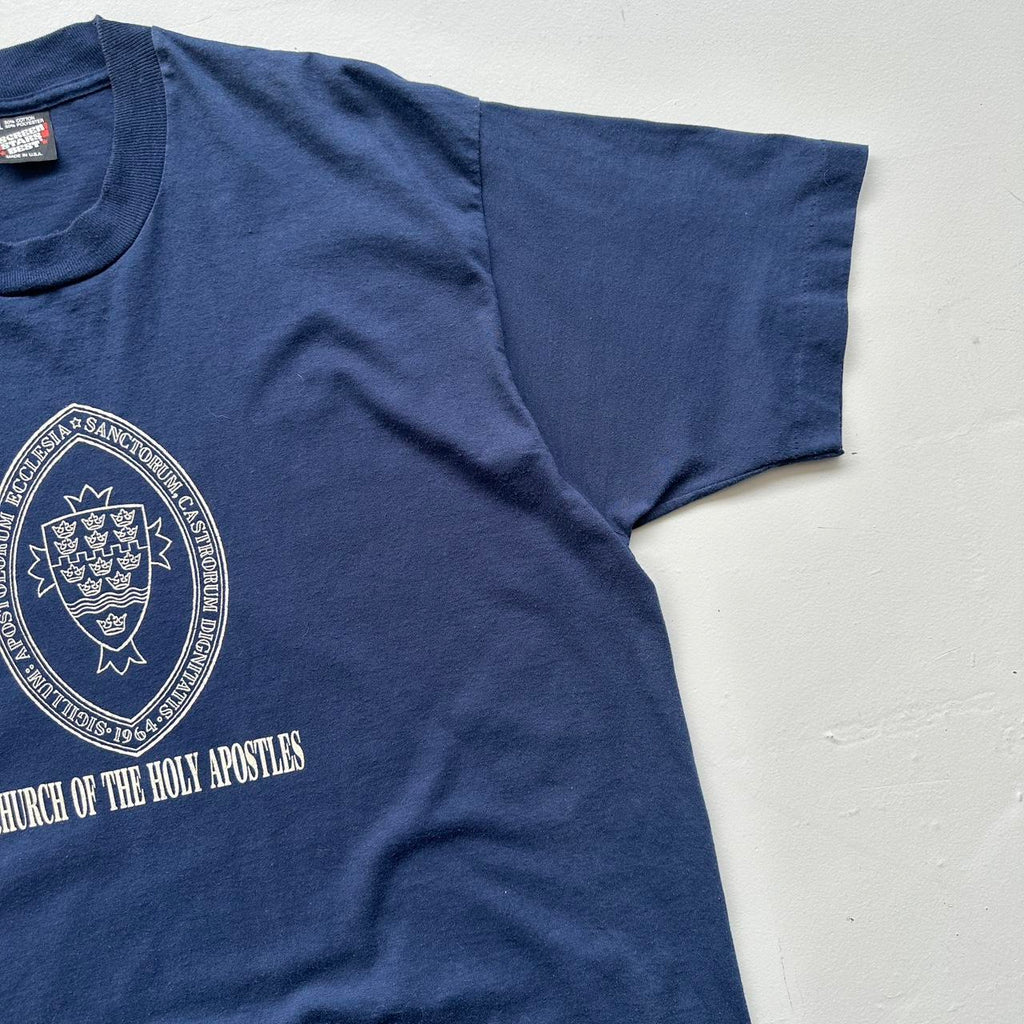 Navy Church Of Holy Apostiles 90s Vintage Boxy T-shirt - XL