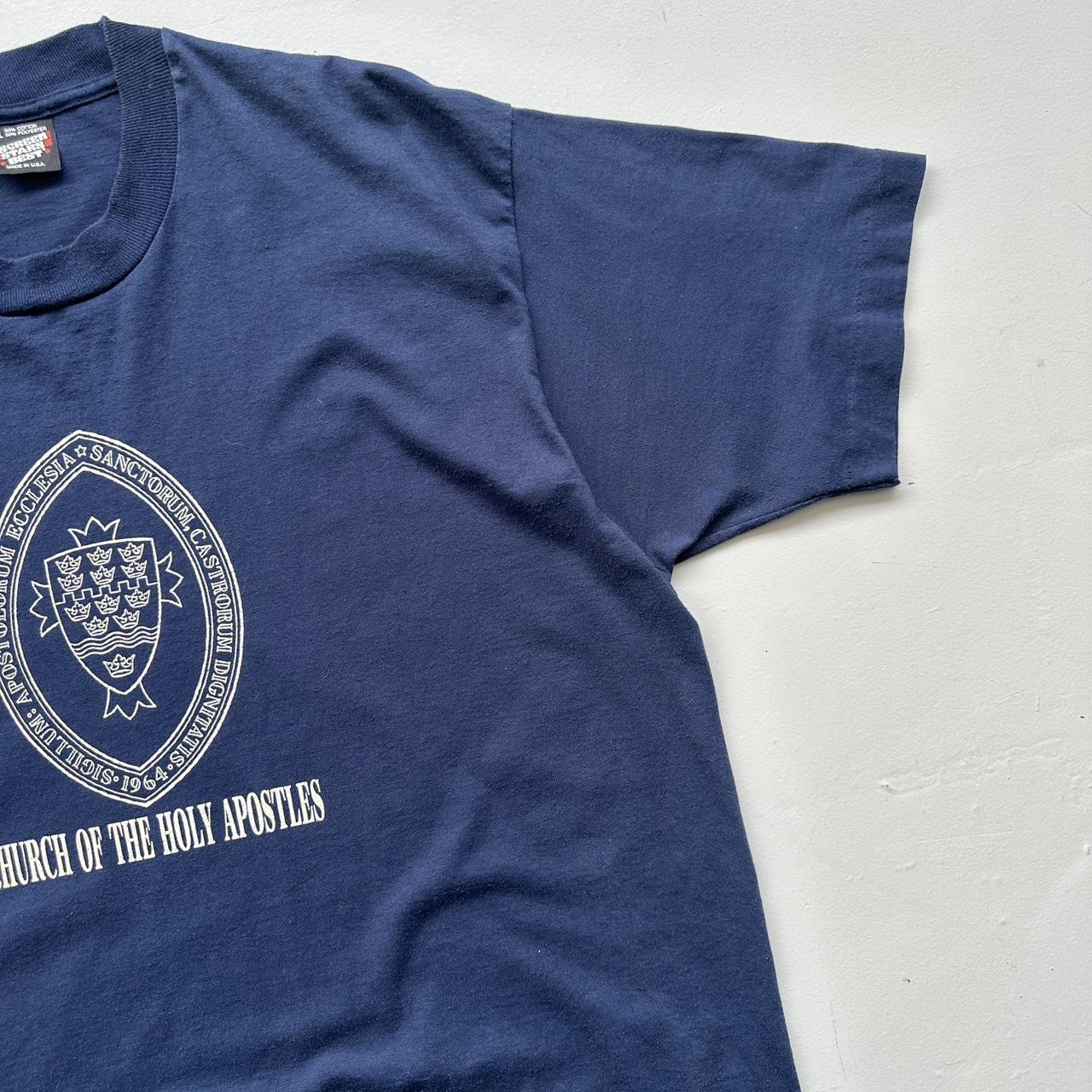 Navy Church Of Holy Apostiles 90s Vintage Boxy T-shirt - XL