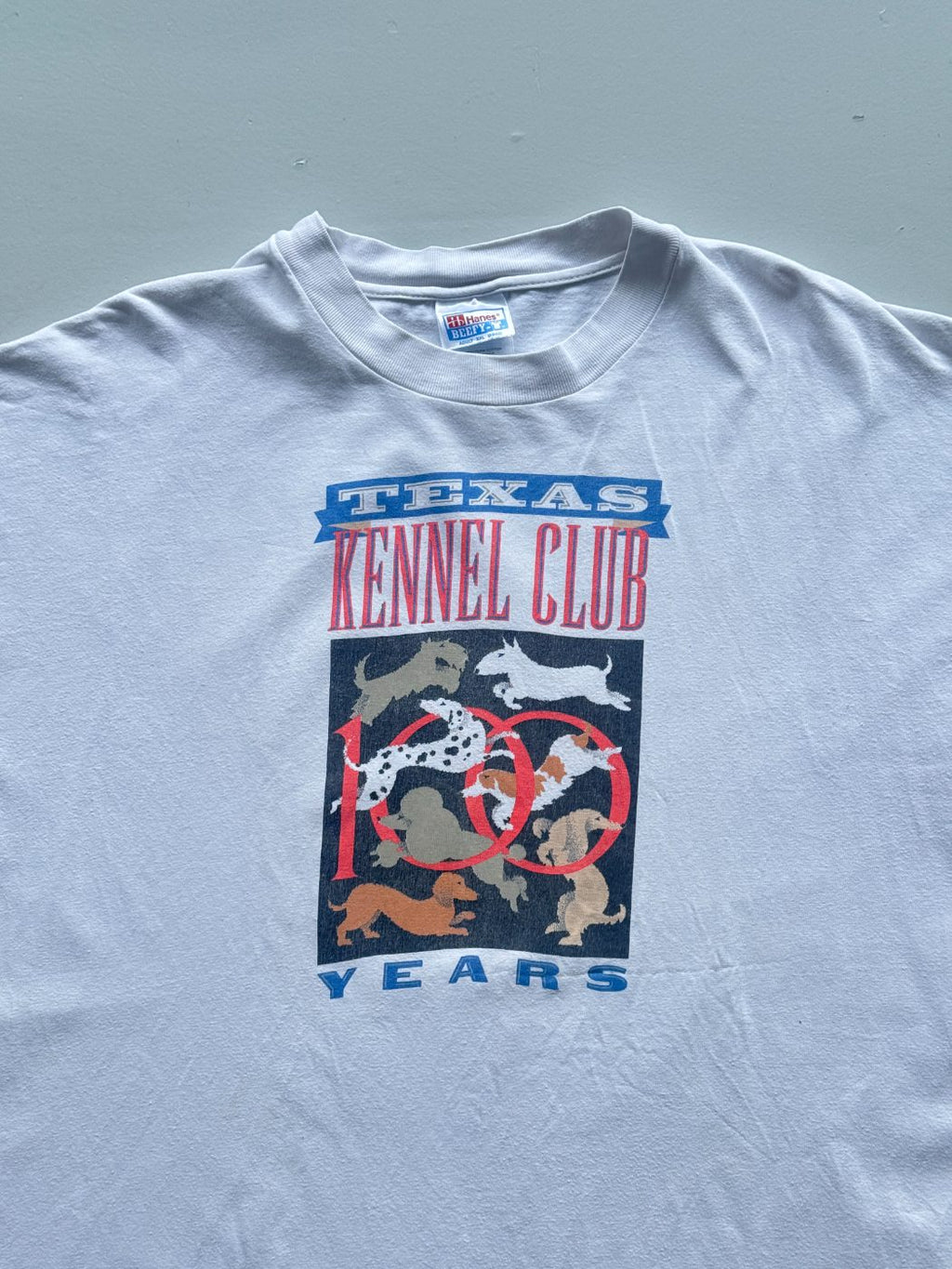 Hanes Beefy-T Texas Kennel Club 100 Years Vintage Graphic T-Shirt - XL