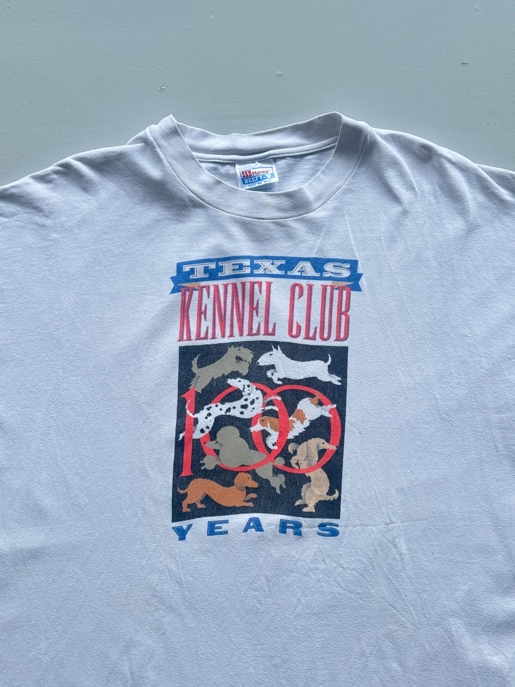 Hanes Beefy-T Texas Kennel Club 100 Years Vintage Graphic T-Shirt - XL