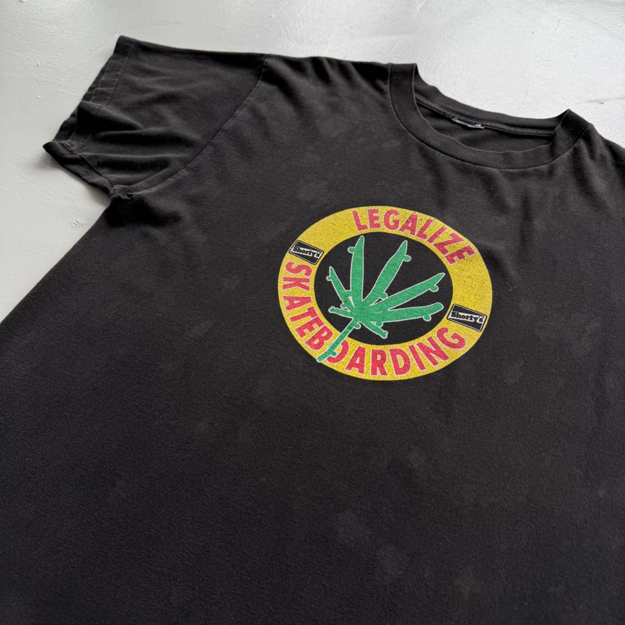 Black Shortys 'Legalise Skateboarding' 90s Vintage Graphic T-Shirt - Large