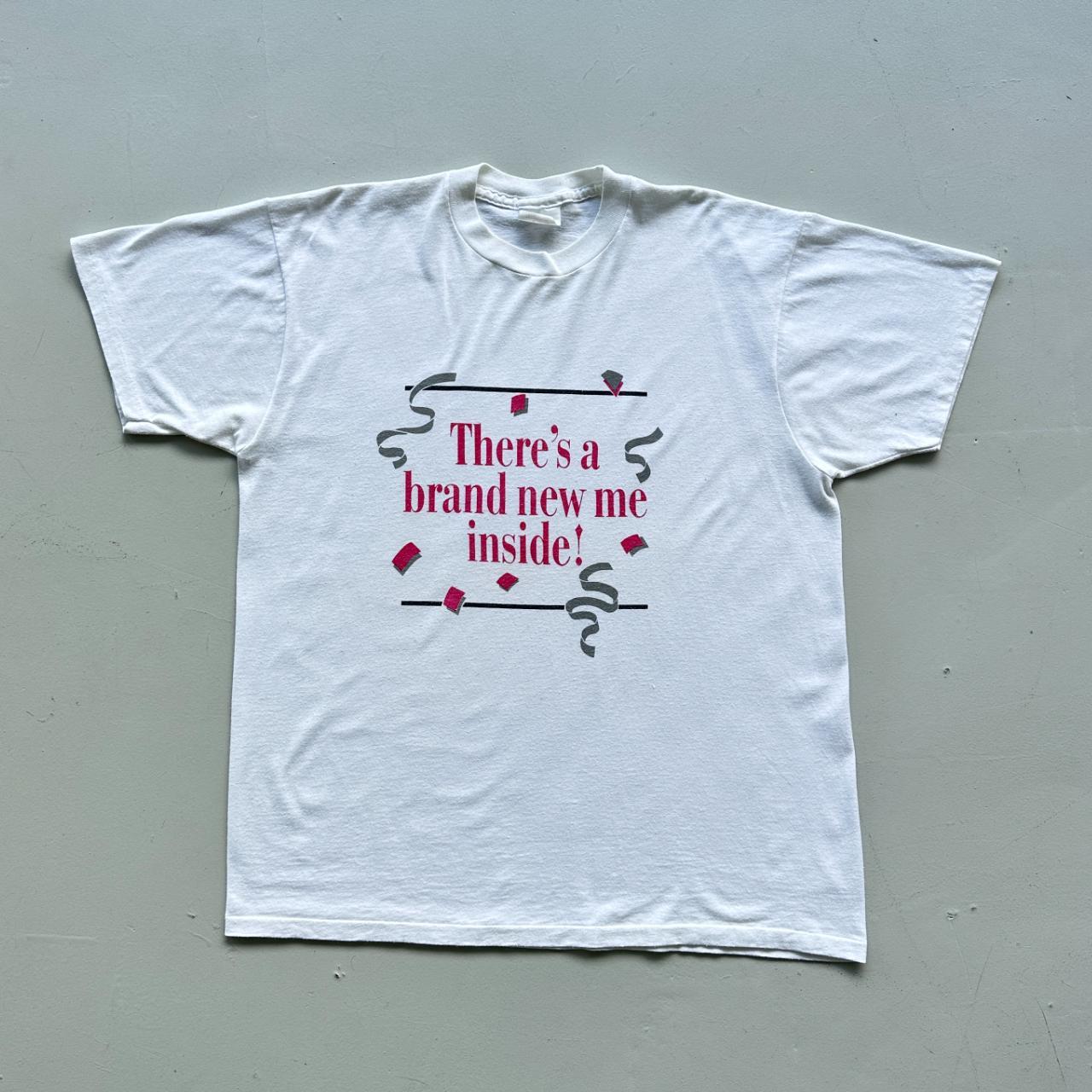 White Brand New Inside Me Slogan Vintage 90's T-shirt - XL