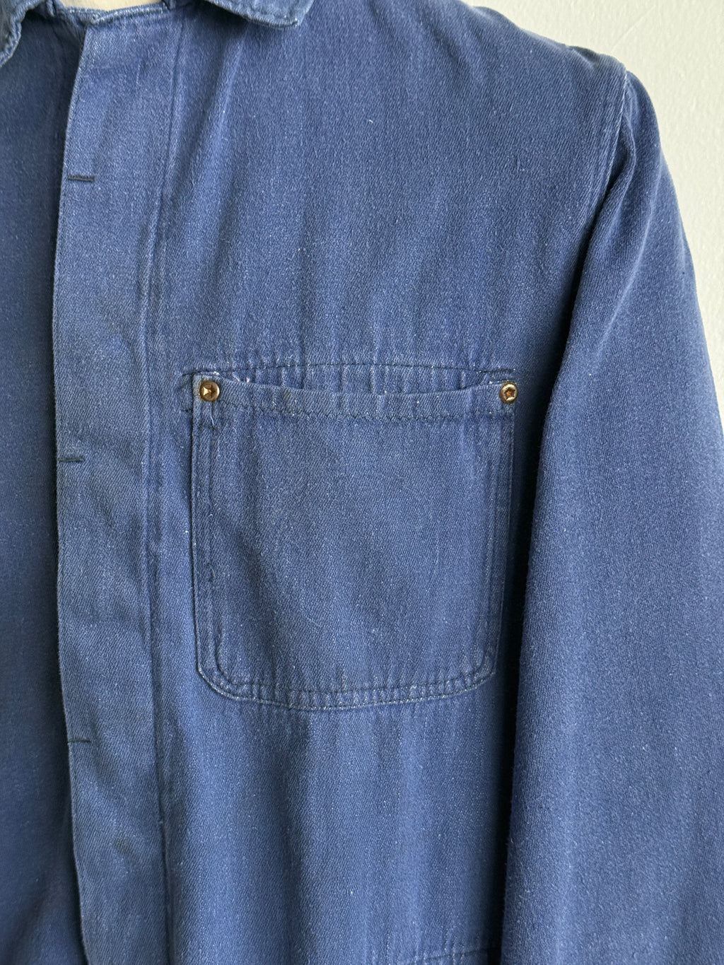 Faded Blue French 1960's Vintage Workwear Chore Jacket CH523 - Small