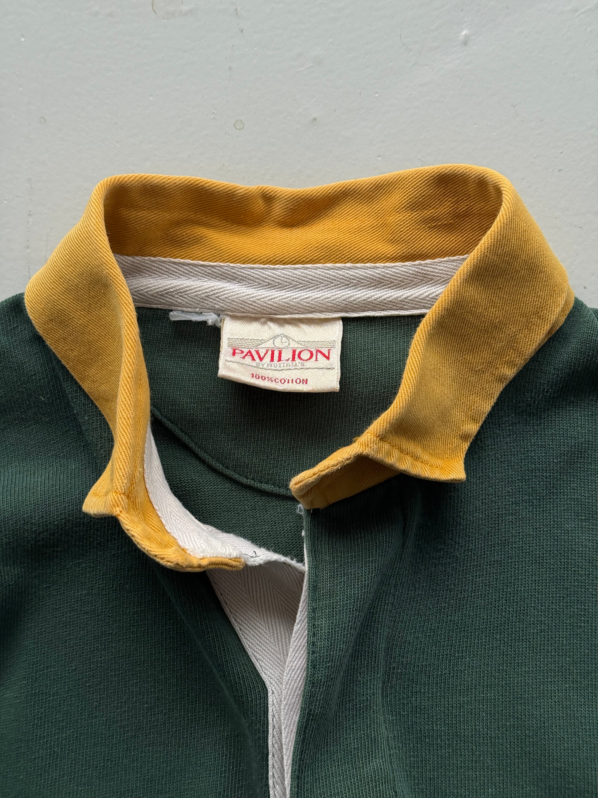 Green Spring Bocks 90's Vintage Long Sleeve Rugby Jersey Polo - Large